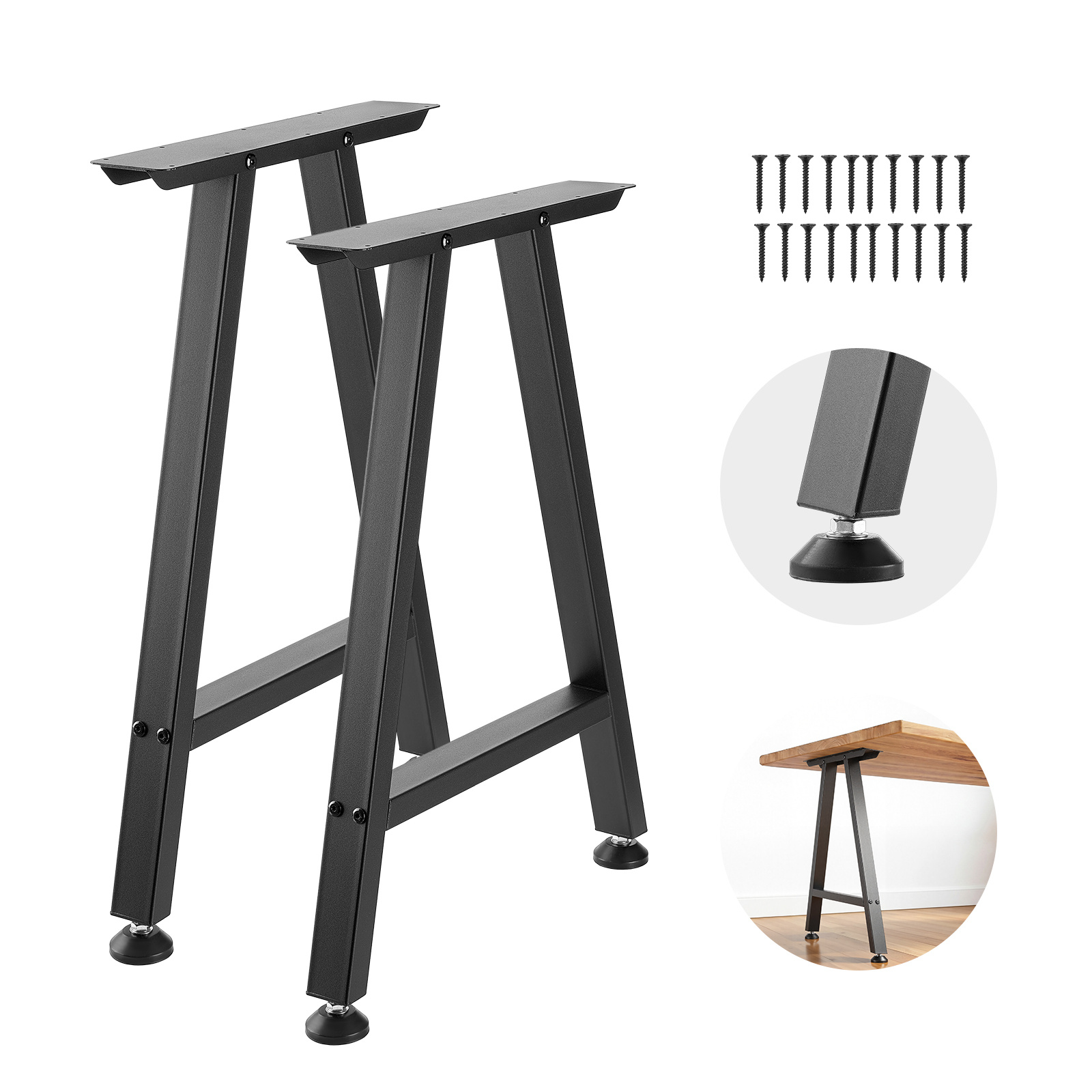 TEMU Patas de mesa VEVOR, 740 mm (Al x An), patas de muebles de acero trapezoidales, diseño modular, fácil montaje, carga de 1000 kg de resistencia,