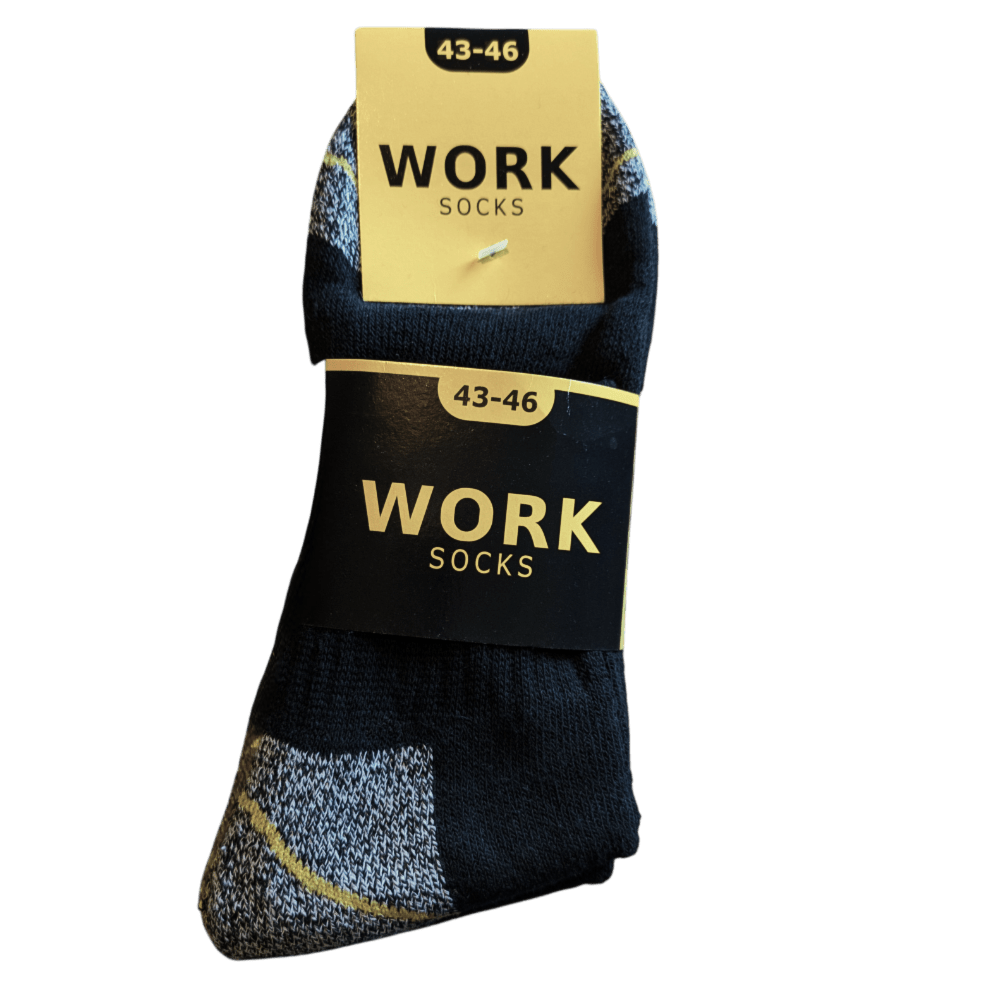 Mid-length Work Socks Quarter Socks Black Gray Cotton Blend, Size 39-42 43-46 47-50, Breathable, 5 Pairs