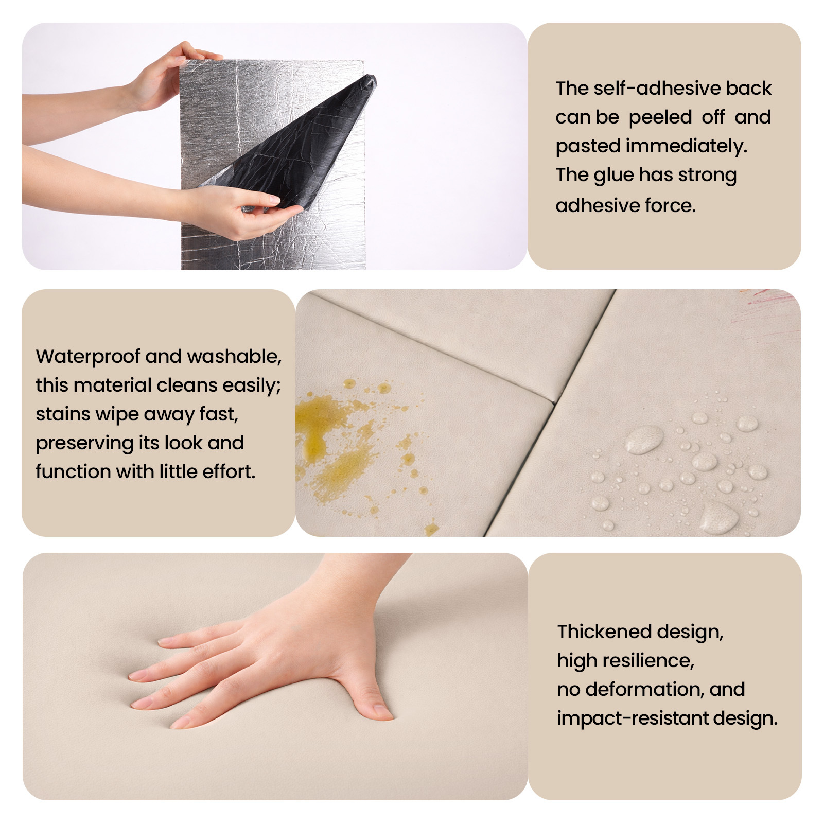 10pcs Self-Adhesive Acoustic Panels, 3D Embossed Design