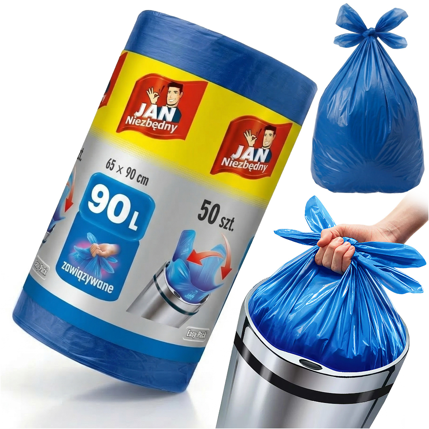 TEMU Work Bags For Jan Niezbędny Easy Pack For Tying With A Capacity Of 90 Roll Of 50pcs With Durable Ldpe Film, Size 65 × 90 Cm Facilitating Fitting