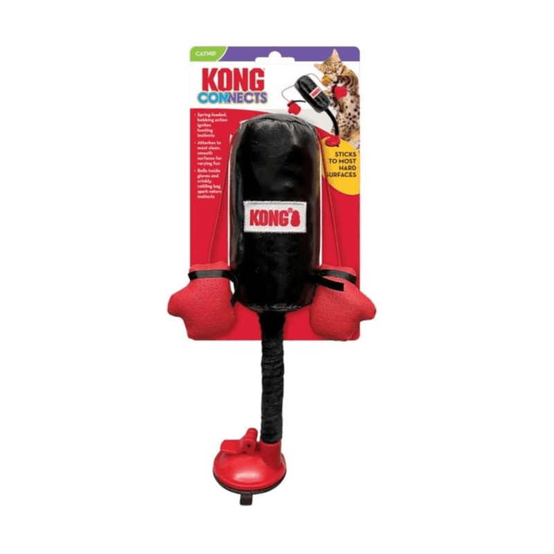 TEMU KONG Connects Punching Bag - Juguete de Boxeo Interactivo para Gatos con , Acción de y Catnip, Ideal para el Juego y el Ejercicio, y Negro