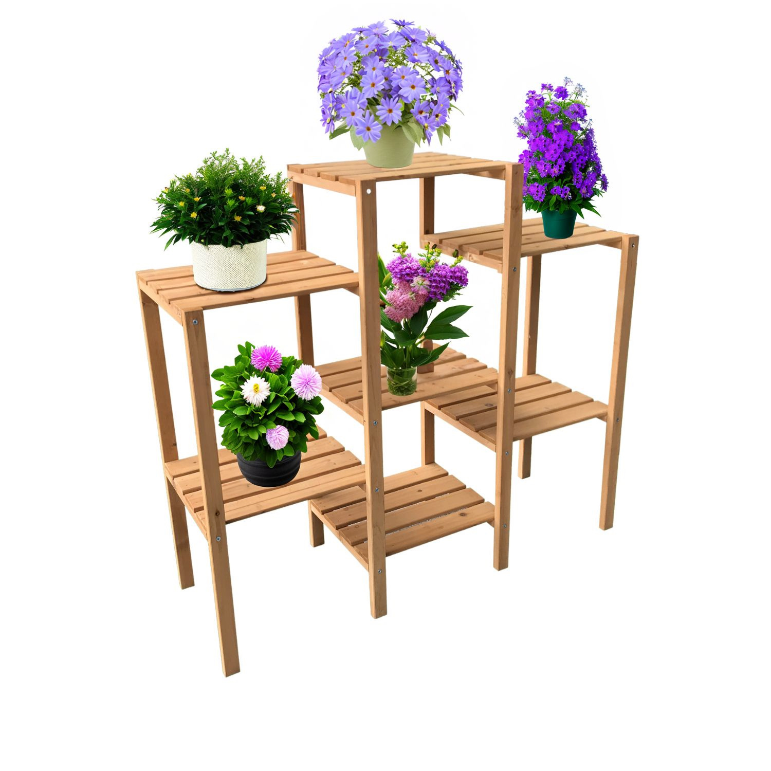 Image of Multi-tier Flower Shelf, Indoor/outdoor Plant Stand For Organizing Multiple Potted Plants In Living Room, Garden, Balcony, Terrace