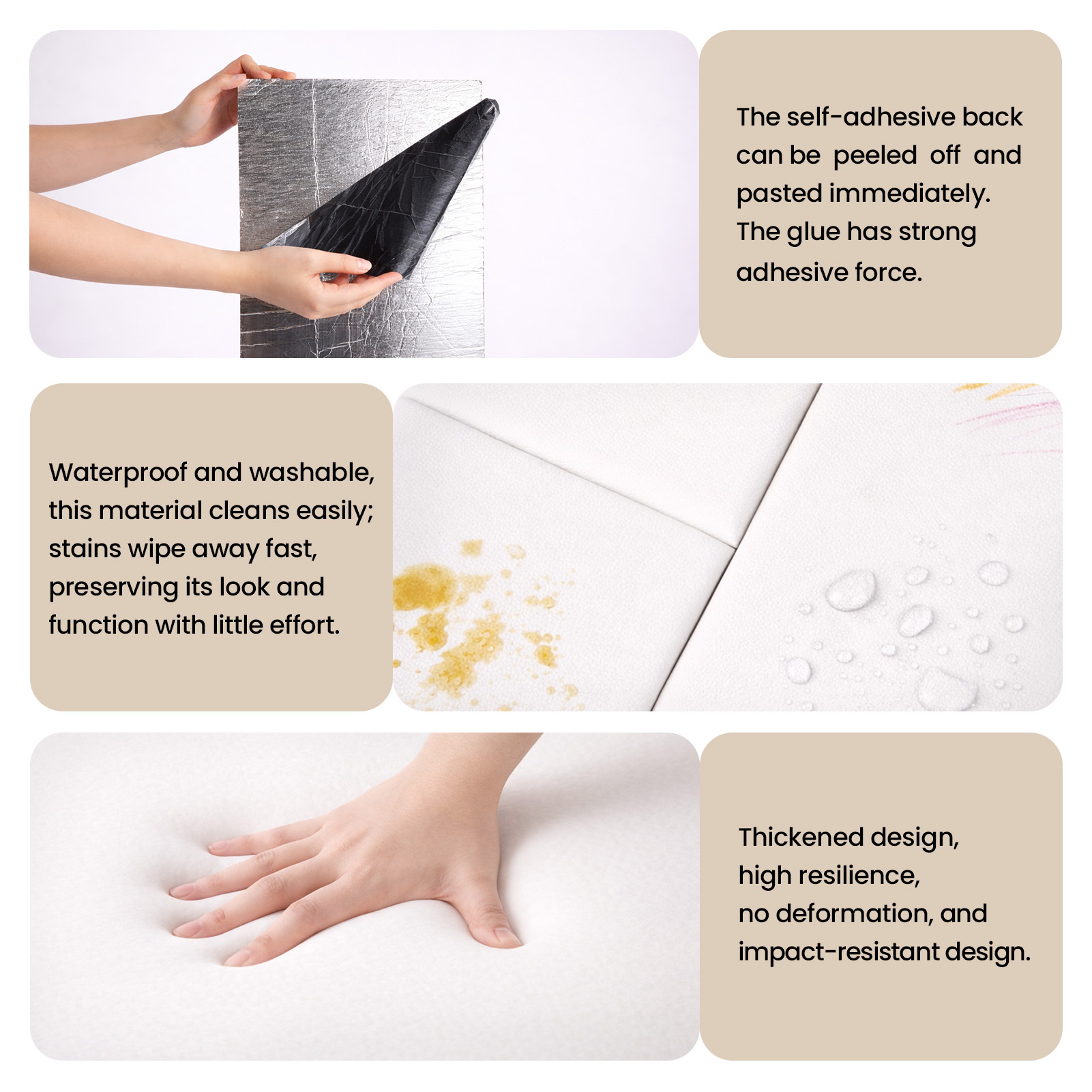 10pcs Self-Adhesive Acoustic Panels, 3D Embossed Design
