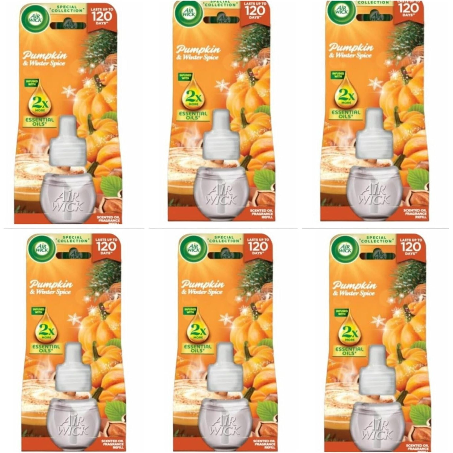 Pumpkin & Refill For Electric Air Fresheners 6 X 19ml