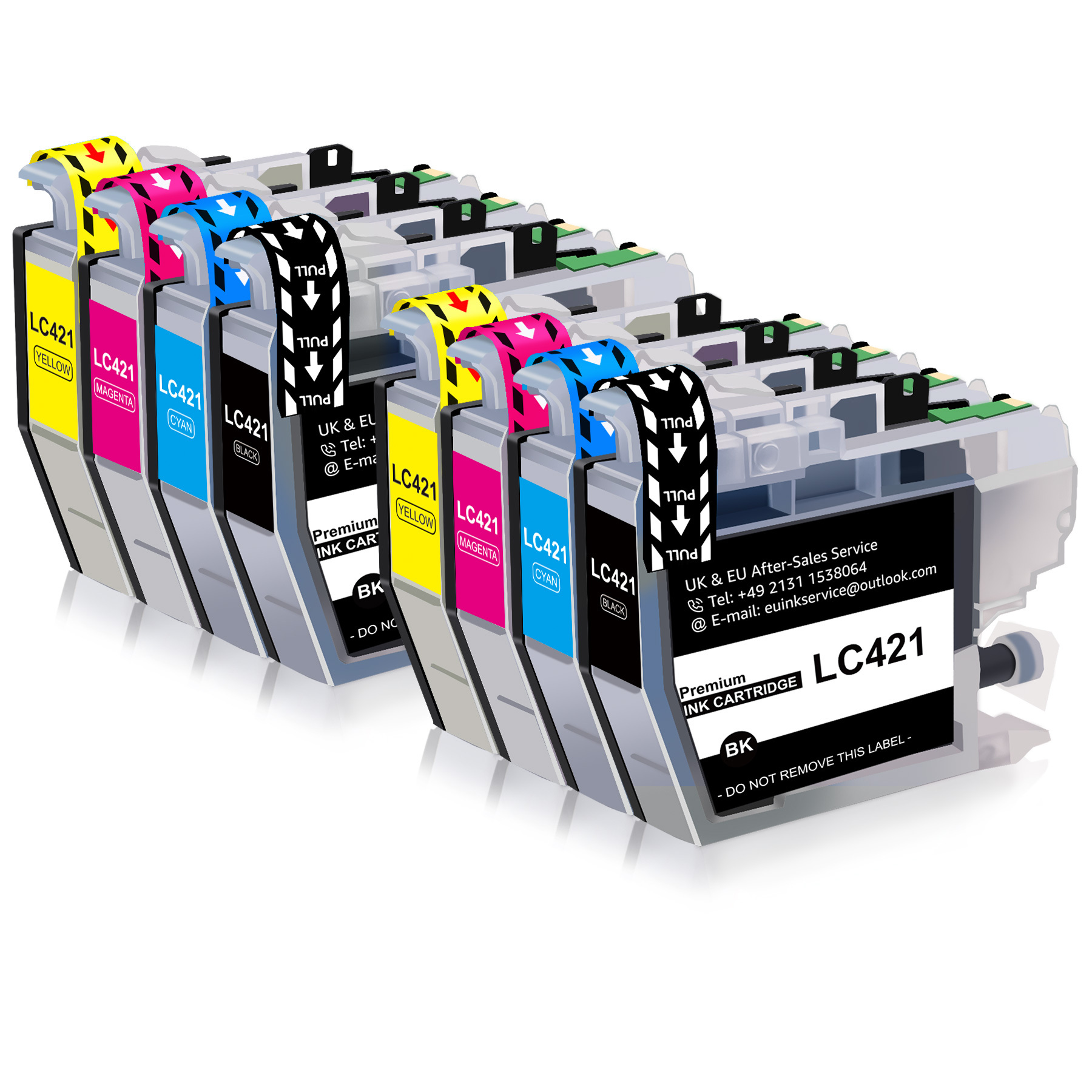 E-shop LC421XL LC-421XLVAL Tintenpatronen-Vorteilspack für Brother LC421 LC-421 XL Druckerpatronen LC 421 LC-421 Mehrfachpack-Patronen LC-421XL für