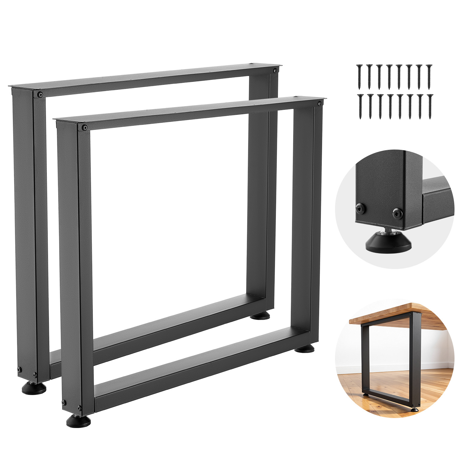 TEMU Patas de Mesa VEVOR, 750 x 900 mm (A x L) Patas de Muebles de Acero Cuadradas, Diseño Modular, Fácil Montaje, Carga de 1000 kg, para Escritorio