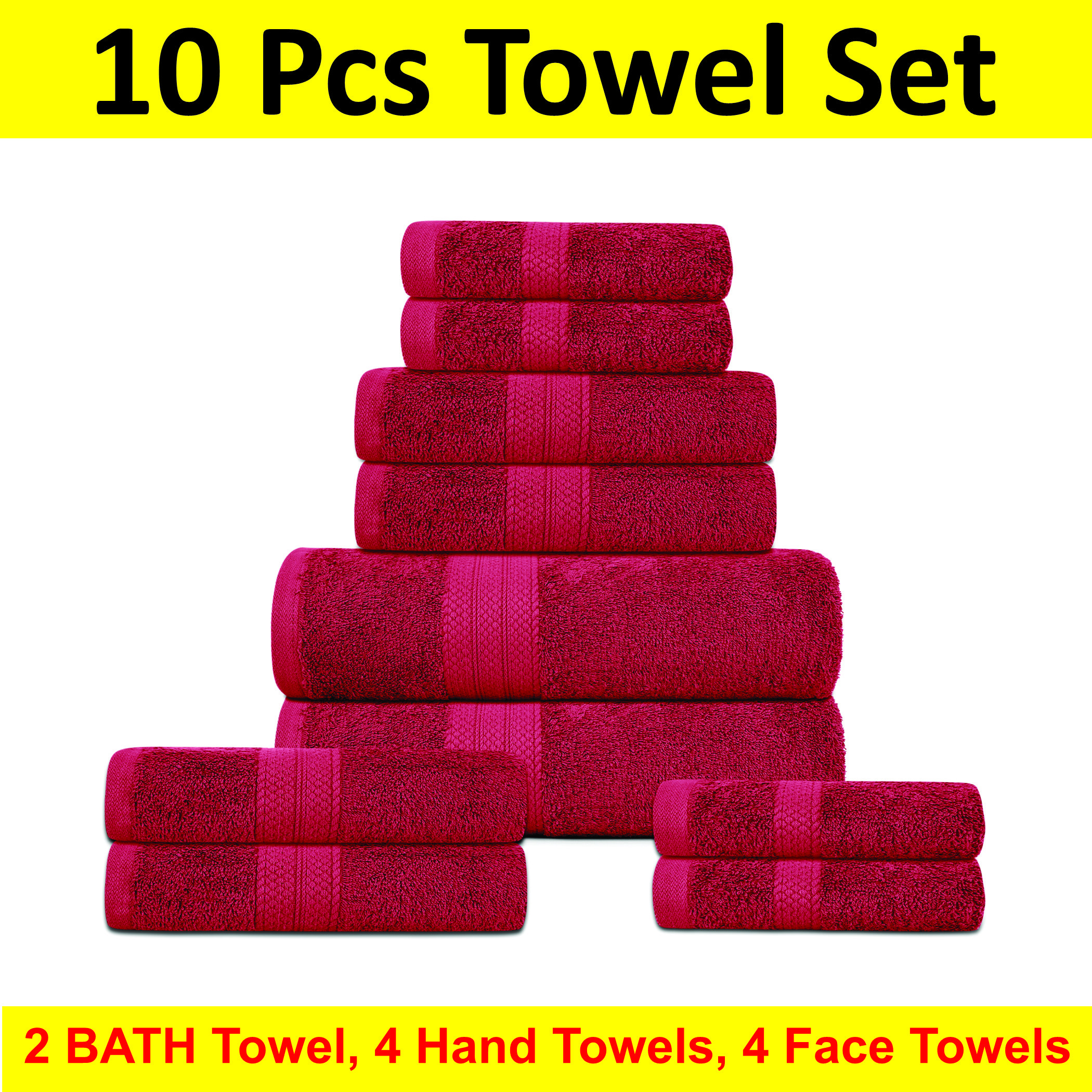 TEMU Juego de toallas de baño para piezas - Juego de balas de lujo de 500 Gsm, súper absorbente, de secado rápido, múltiples colores | Toalla de baño