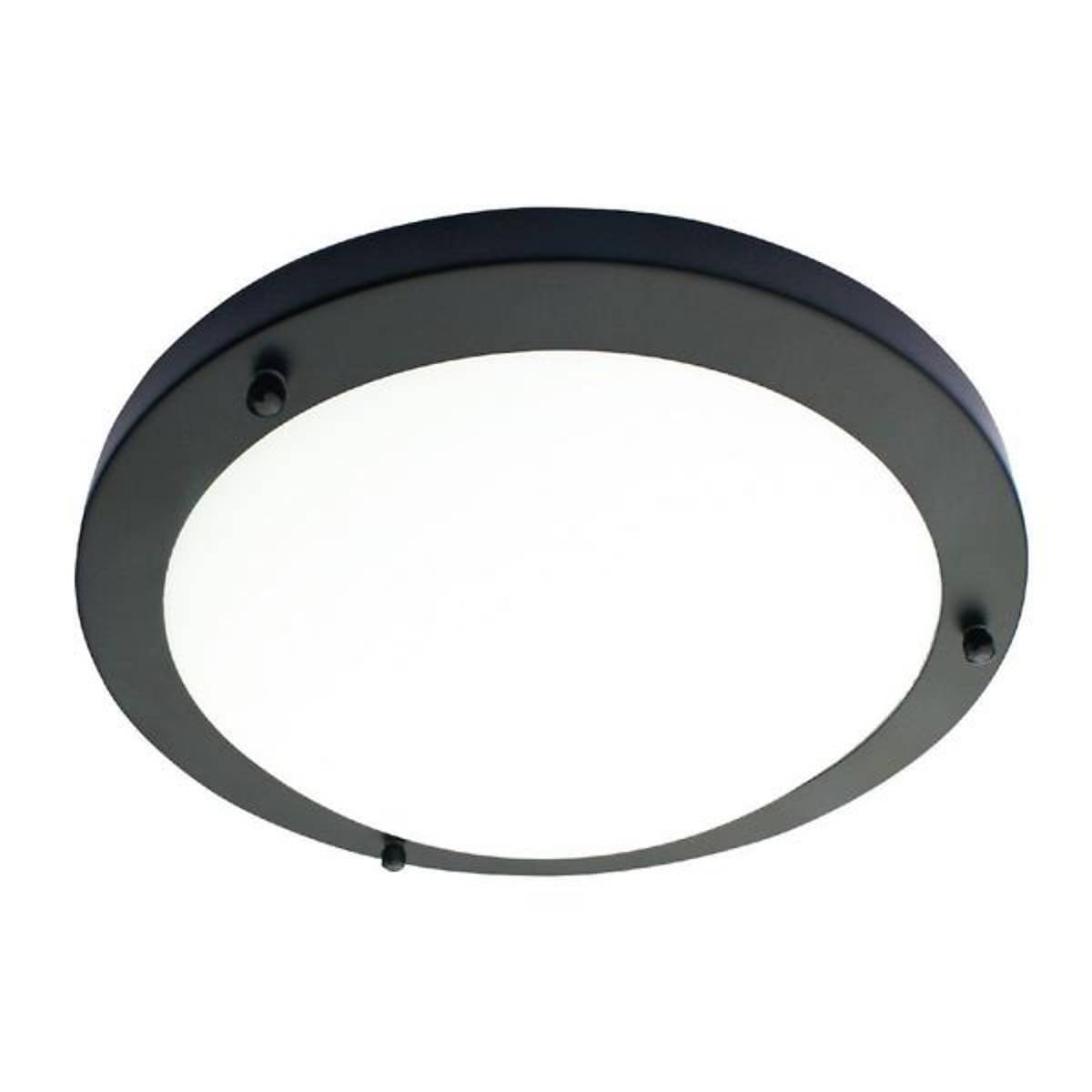   12w led bathroom ceiling light 4000k matt black flush light ip44 rated 600 lumen modern glass steel fitting