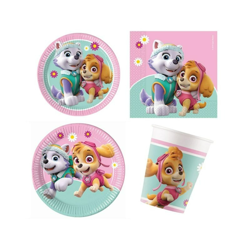 TEMU Table Decorations For 8 , Party Set, 8 Plates 20cm And 23 Cm, 8 Cups, 20 Napkins, Paper Plates Cups Napkins Paw Patroi, 44pcs