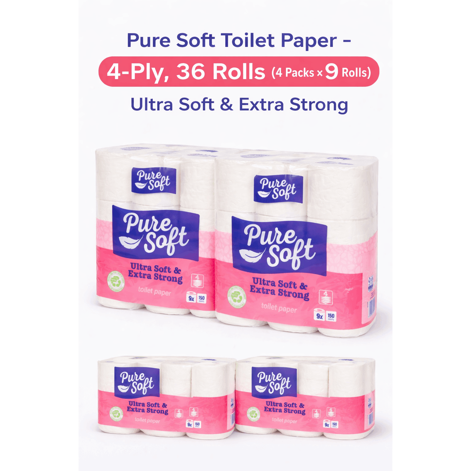 TEMU Carta Igienica Morbida �� 4 Fogli, 36 Rotoli (4 Confezioni � 9 Rotoli) | Ultra Morbida &