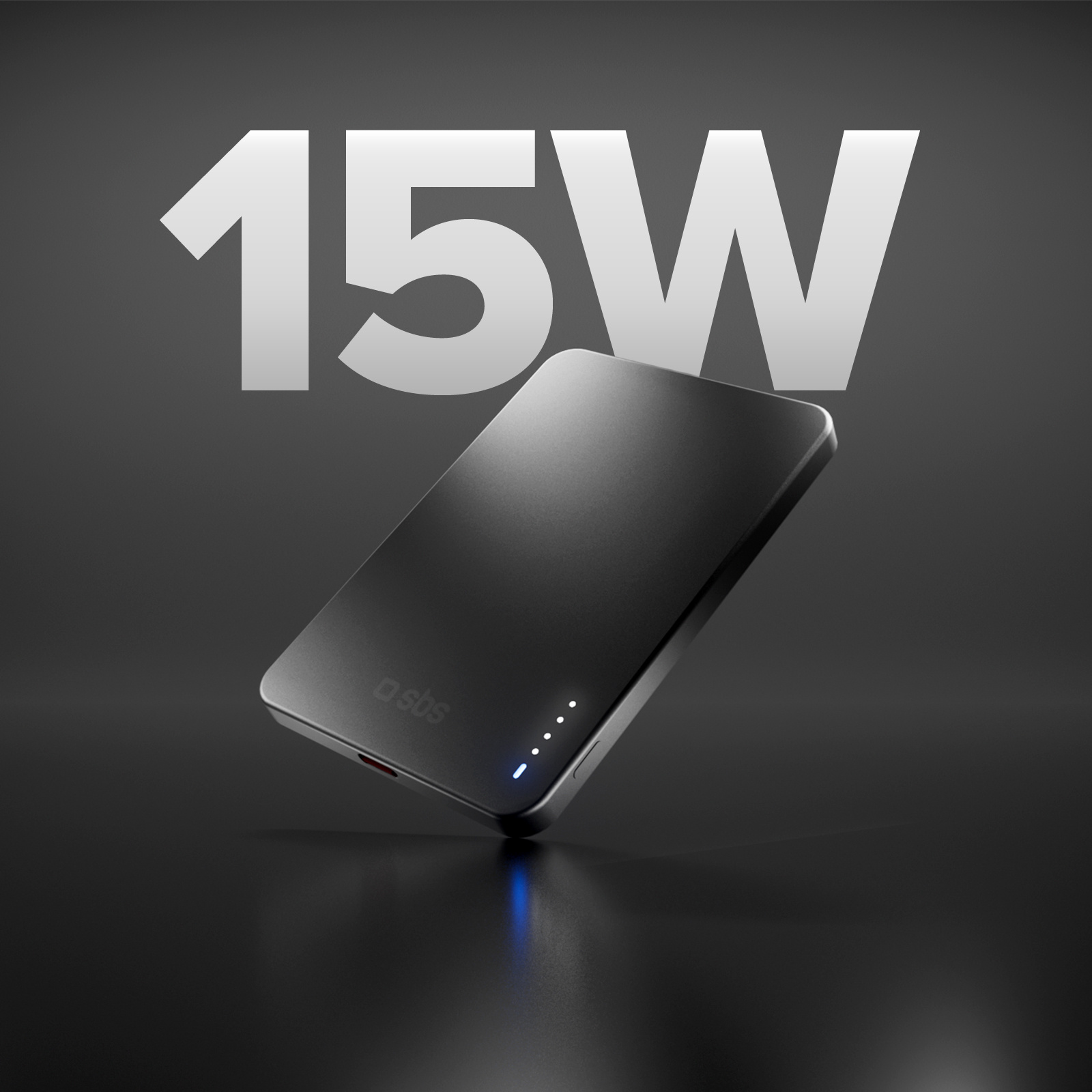 Image of Sbs Power Mag Extra-slim 5k, 5000mah Power Bank, 15w Wireless Recharge, Magnetic Powerbank Compatible With Magsafe, 20w Usb-c , , Compact Portable Travel Charger, Black