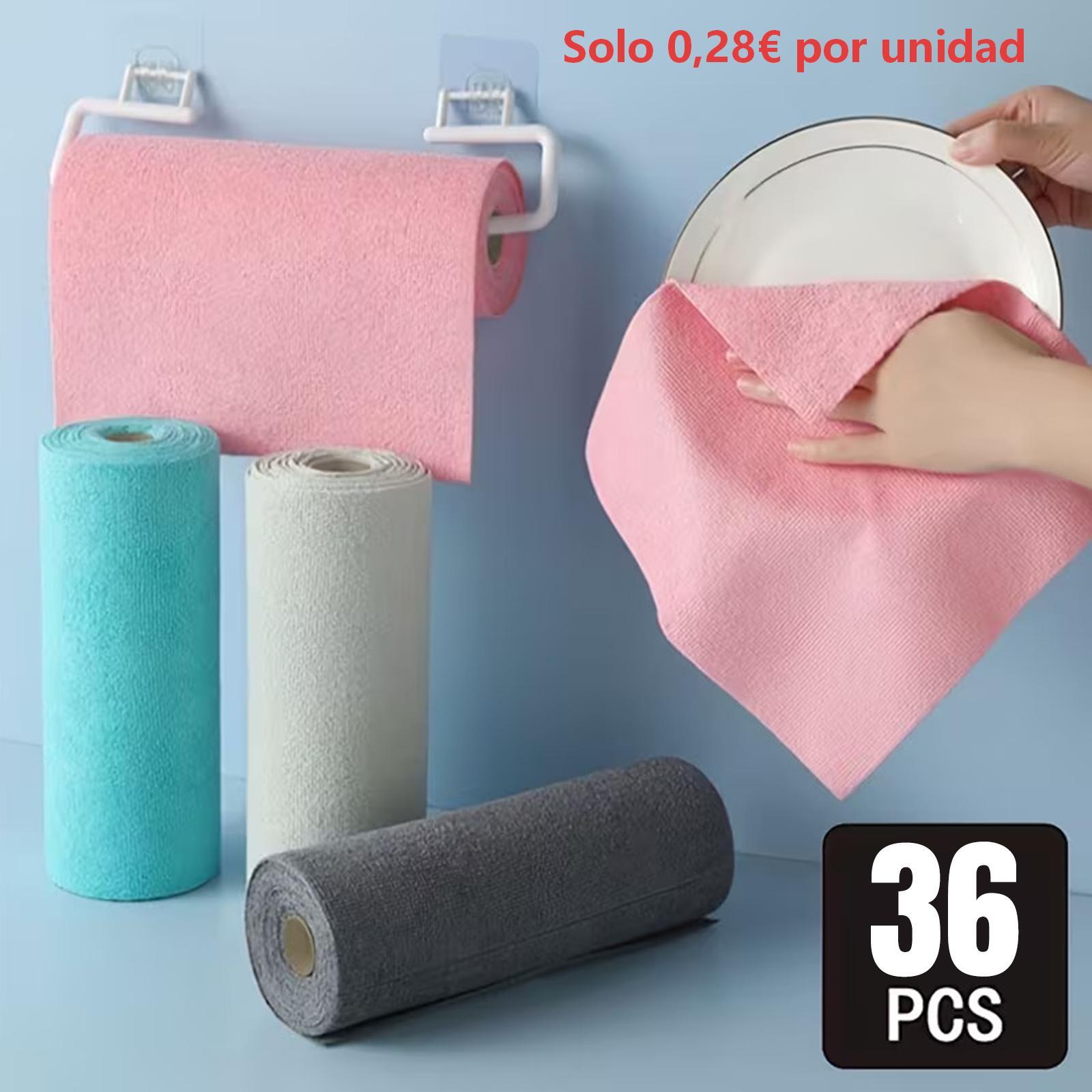 TEMU Pack de 36 paños de limpieza de microfibra de 180 GSM | Toallas reutilizables para cocina, coche y hogar, ideales para limpiar ventanas. Colores