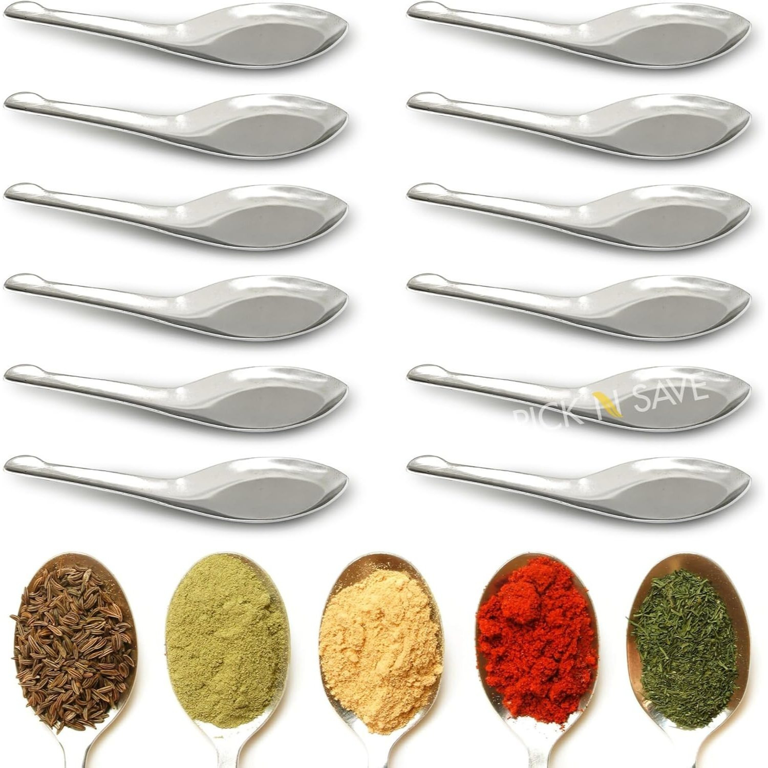 TEMU Small Mini Measuring Spoons, Stainless Steel, Perfect For Spice Jars, , Storage Tins, Coffee, Tea, Condiments, Sugar, Honey, Milk Powder, Ice