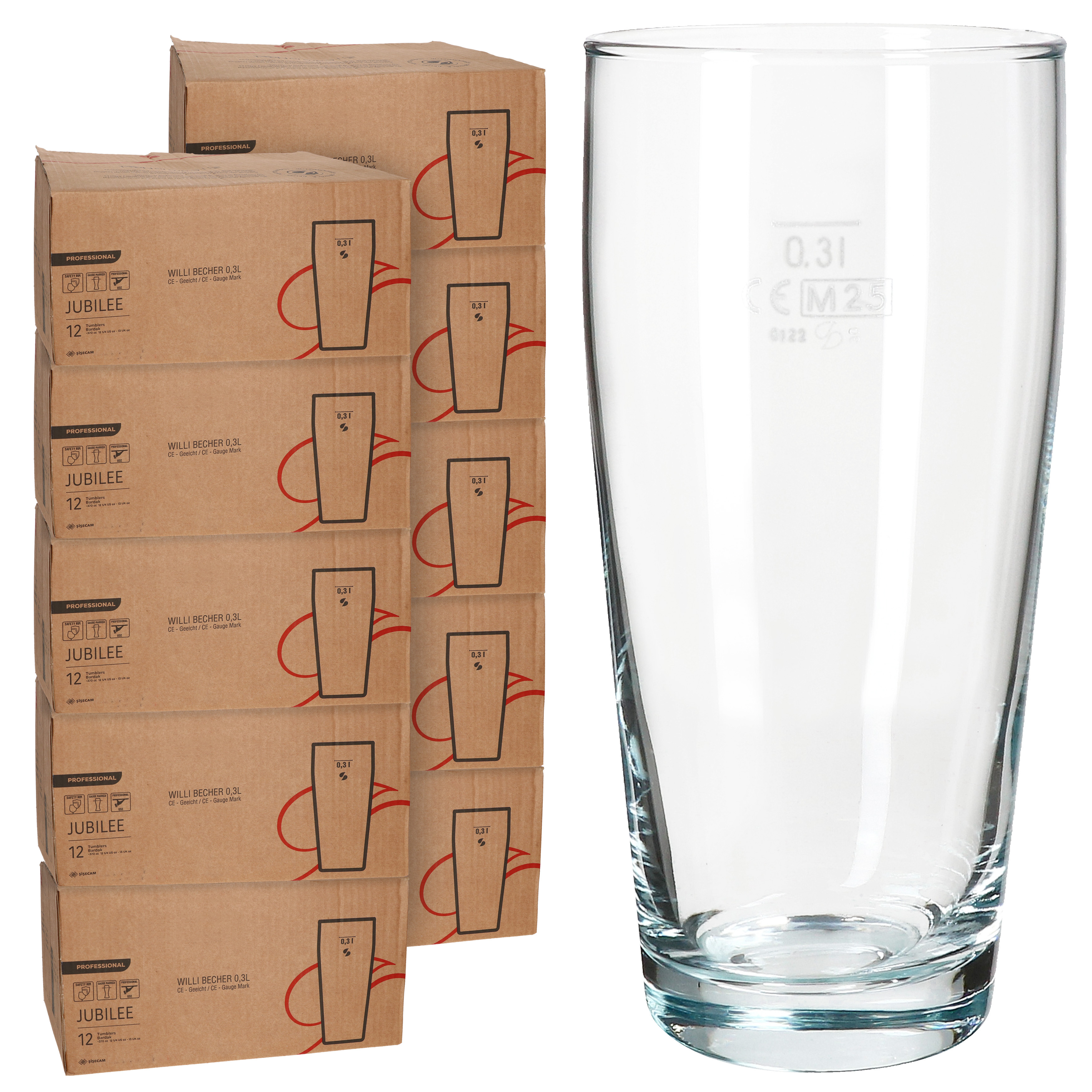 Image of 120-piece Set Willibecher 0.3 L Calibrated Beer Glass, Drinking Glass For Cocktails And Drinks