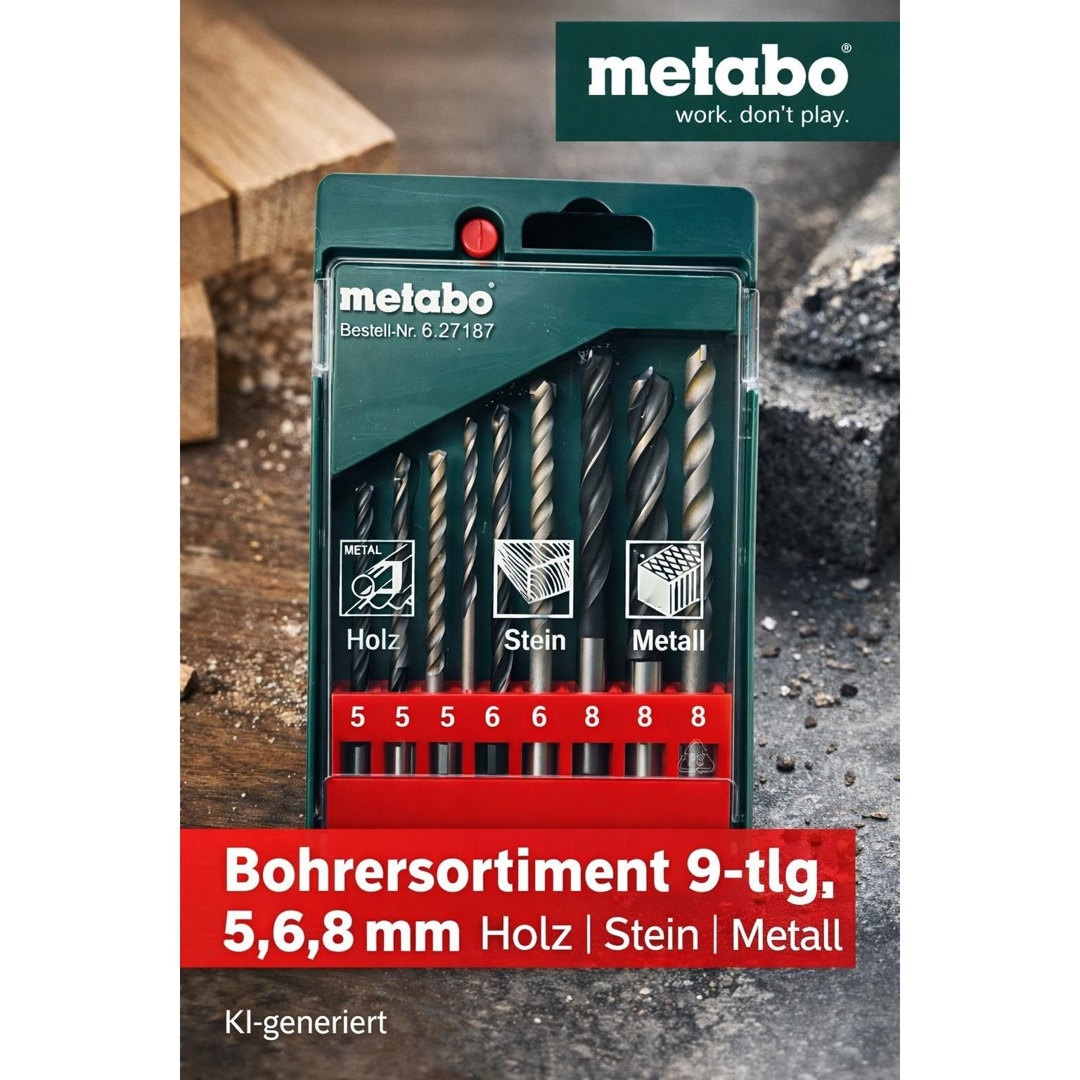 Metabo Metal Drill Bit Set In Case, 9-piece Drill Bit Assortment