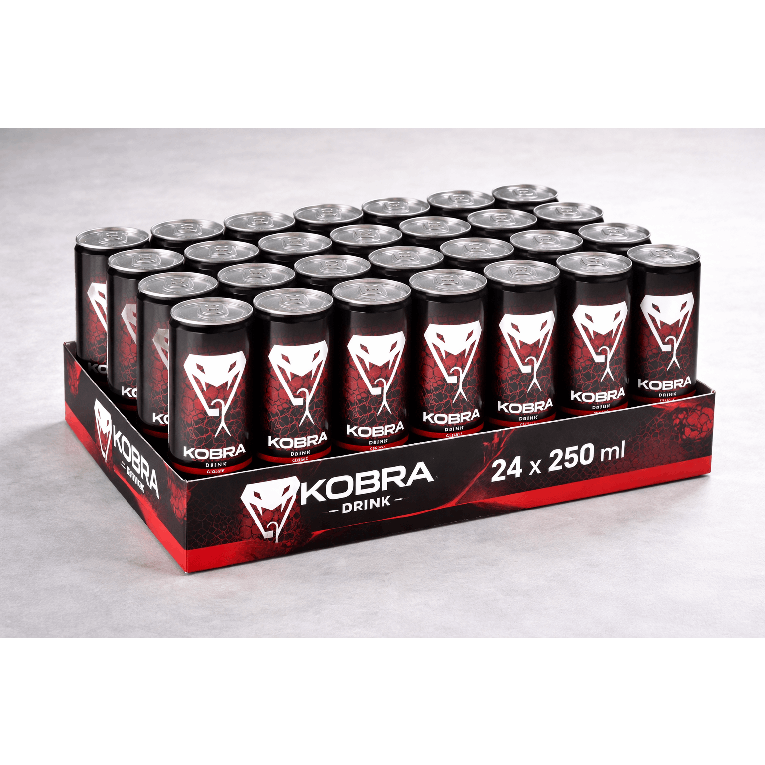 24-piece Tray - Kobra Energy Drink Classic, 250ml From Hungary