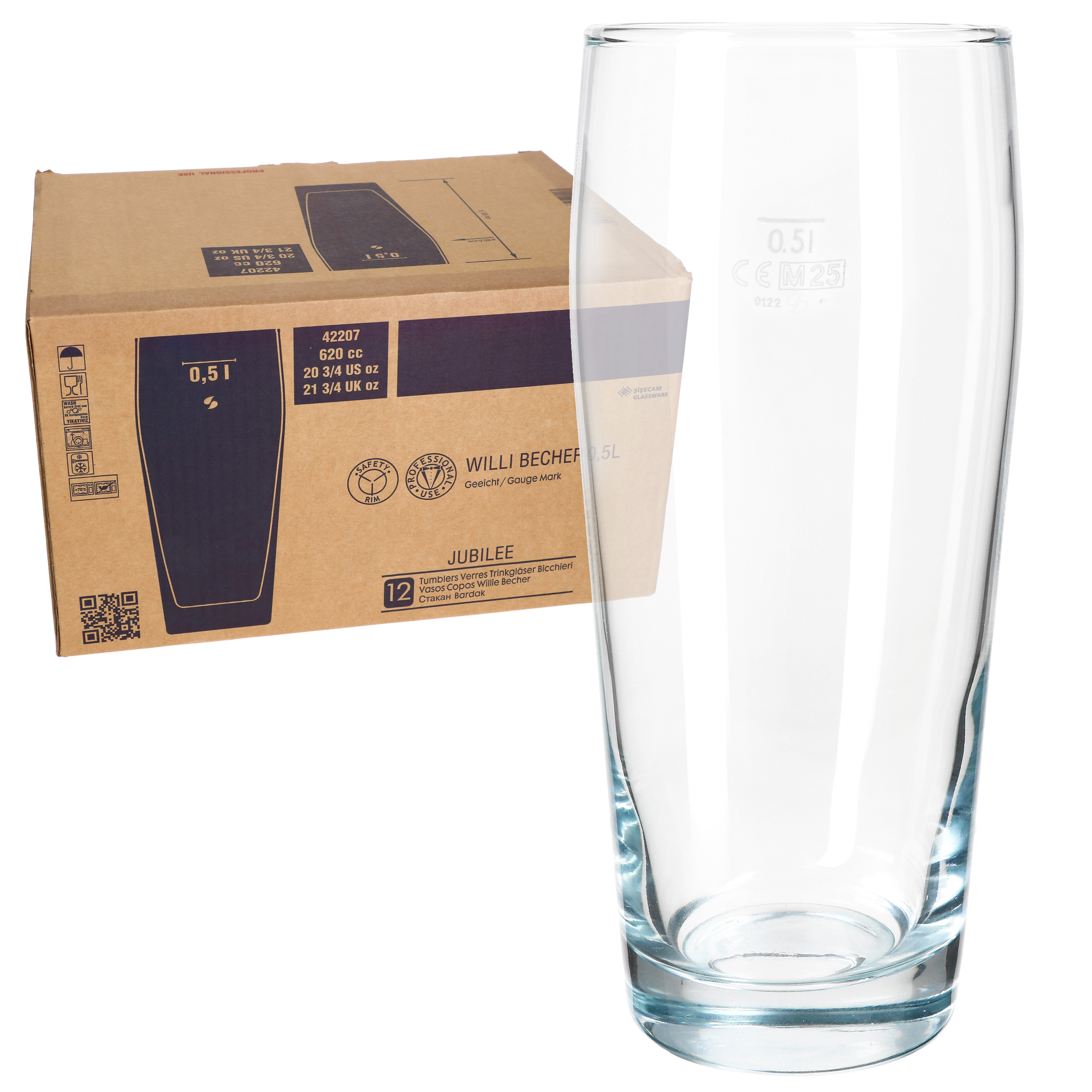 E-shop 12er Set Willibecher 0,5 L geeicht Bierglas Trinkglas Cocktails Drinks