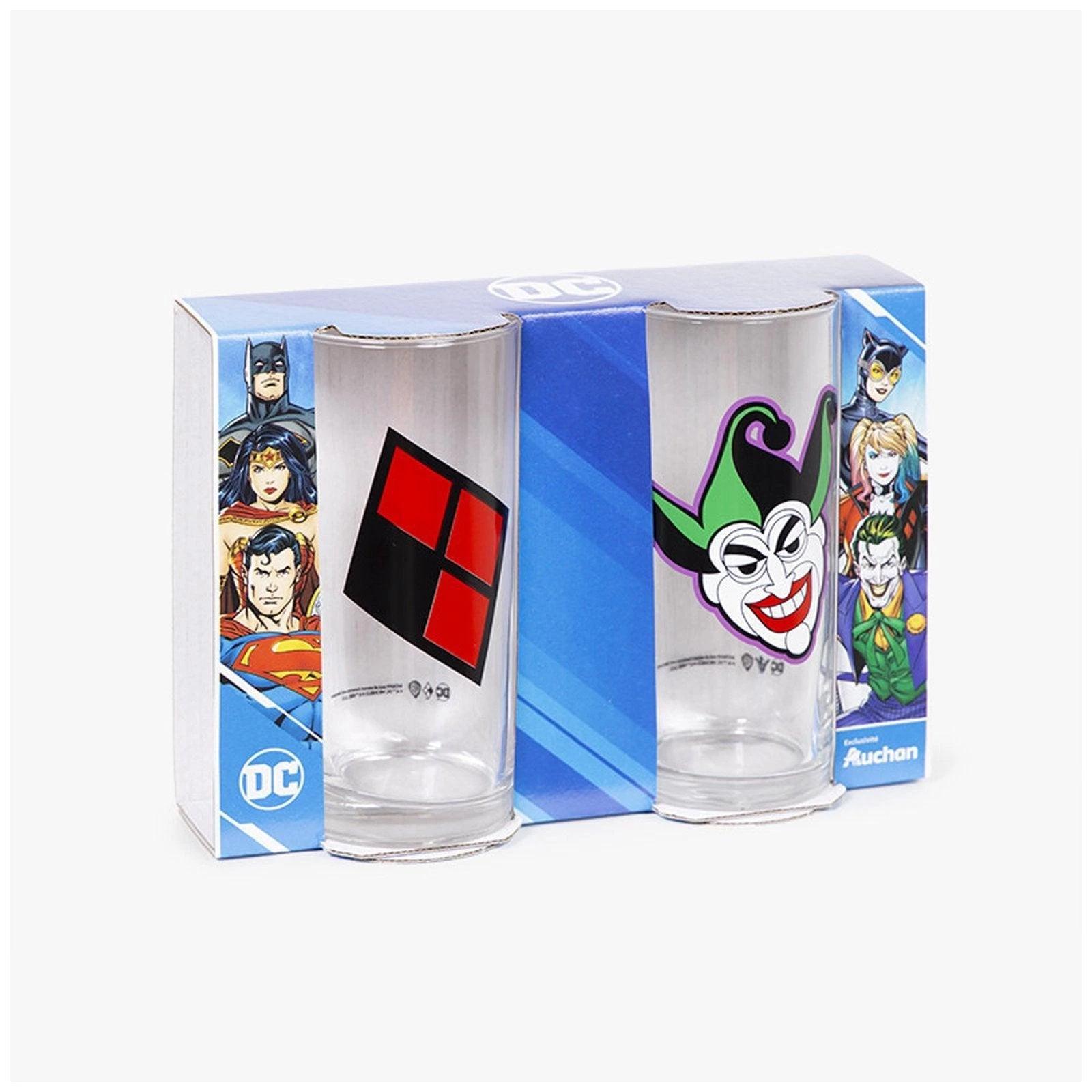 TEMU Comics Joker & Glass Tumbler Set – 2 Pack Kids Drinking Glasses, 270ml Villain