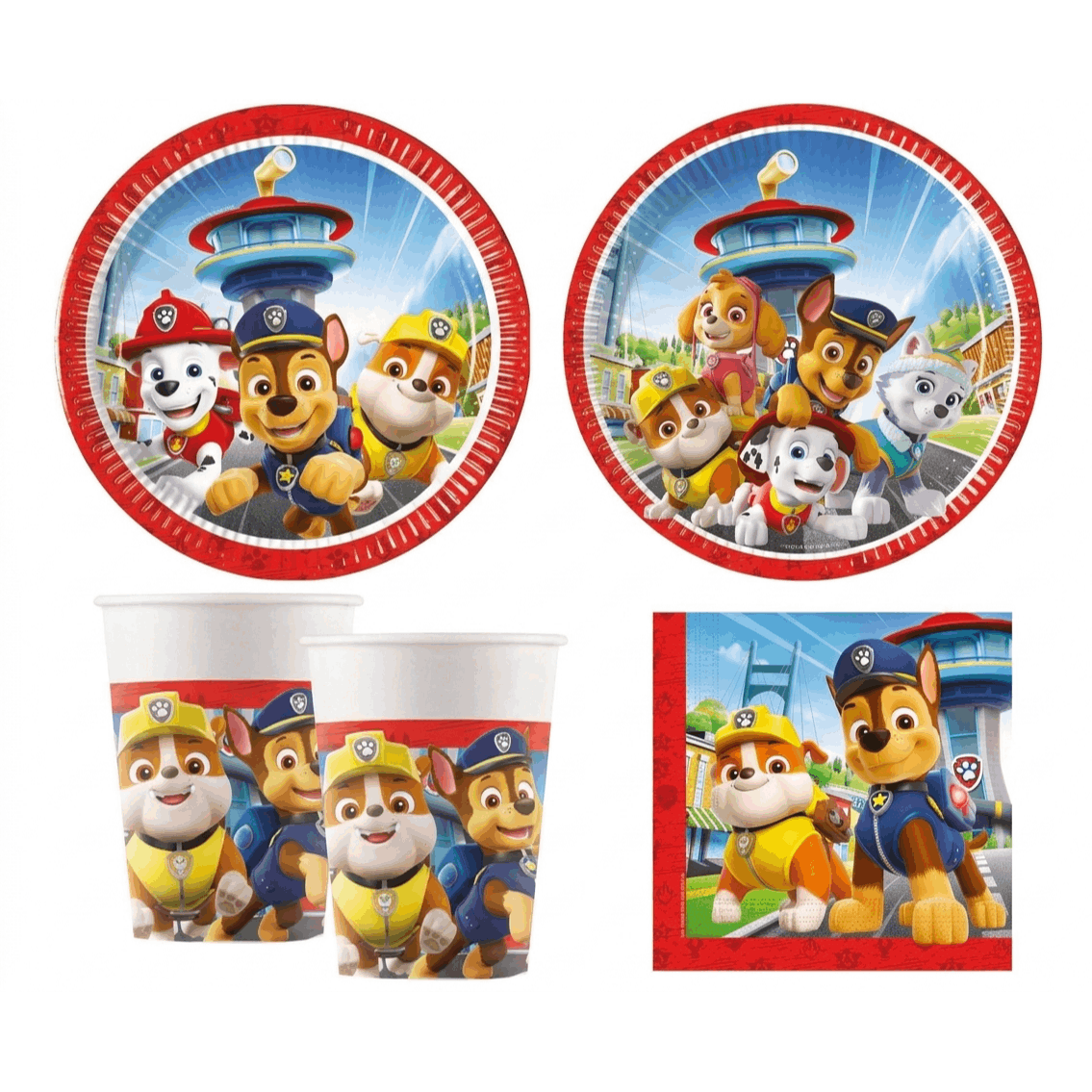 TEMU Table Decorations For 8 , Party Set, 8 Plates 20cm And 23 Cm, 8 Cups, 20 Napkins, Paper Plates Cups Napkins Paw Patroi, 44 Pcs