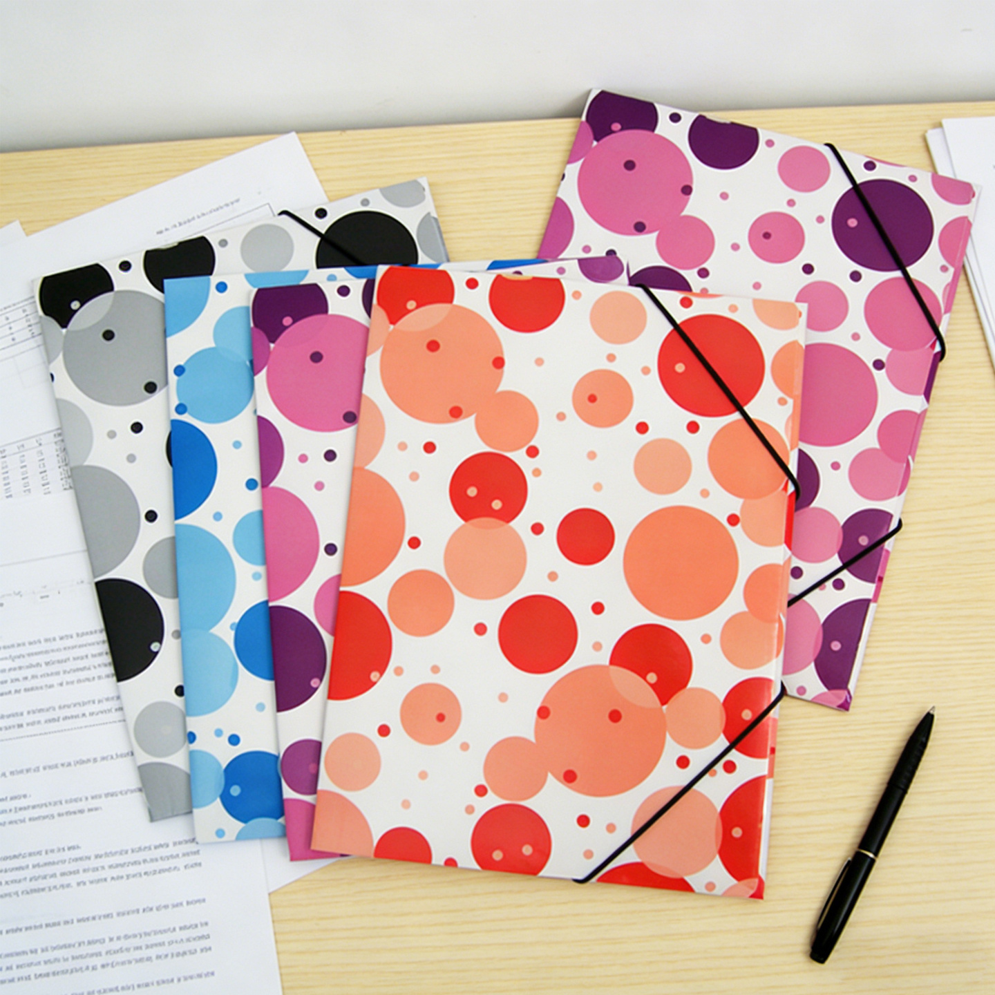 TEMU Carpeta Elástica para Documentos / Carpeta de Plástico con Botón / Organizador de Archivos A4 / Carpeta de Cartón con Cordón / Set de Carpetas