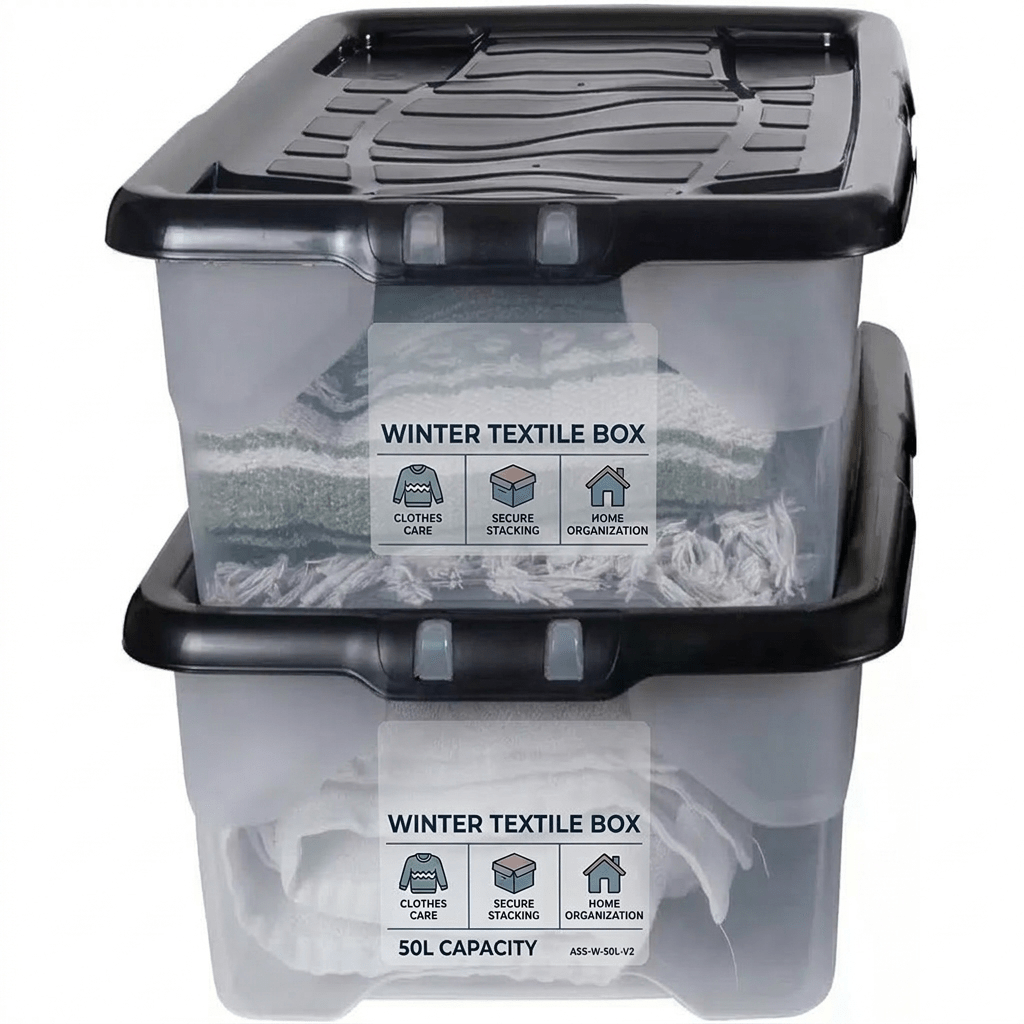 TEMU Pack Of 2 X 30l Underbed Plastic Storage Boxes Transparent Plastic Containers Including Lids For Clothes, Bedding & Home Organisation