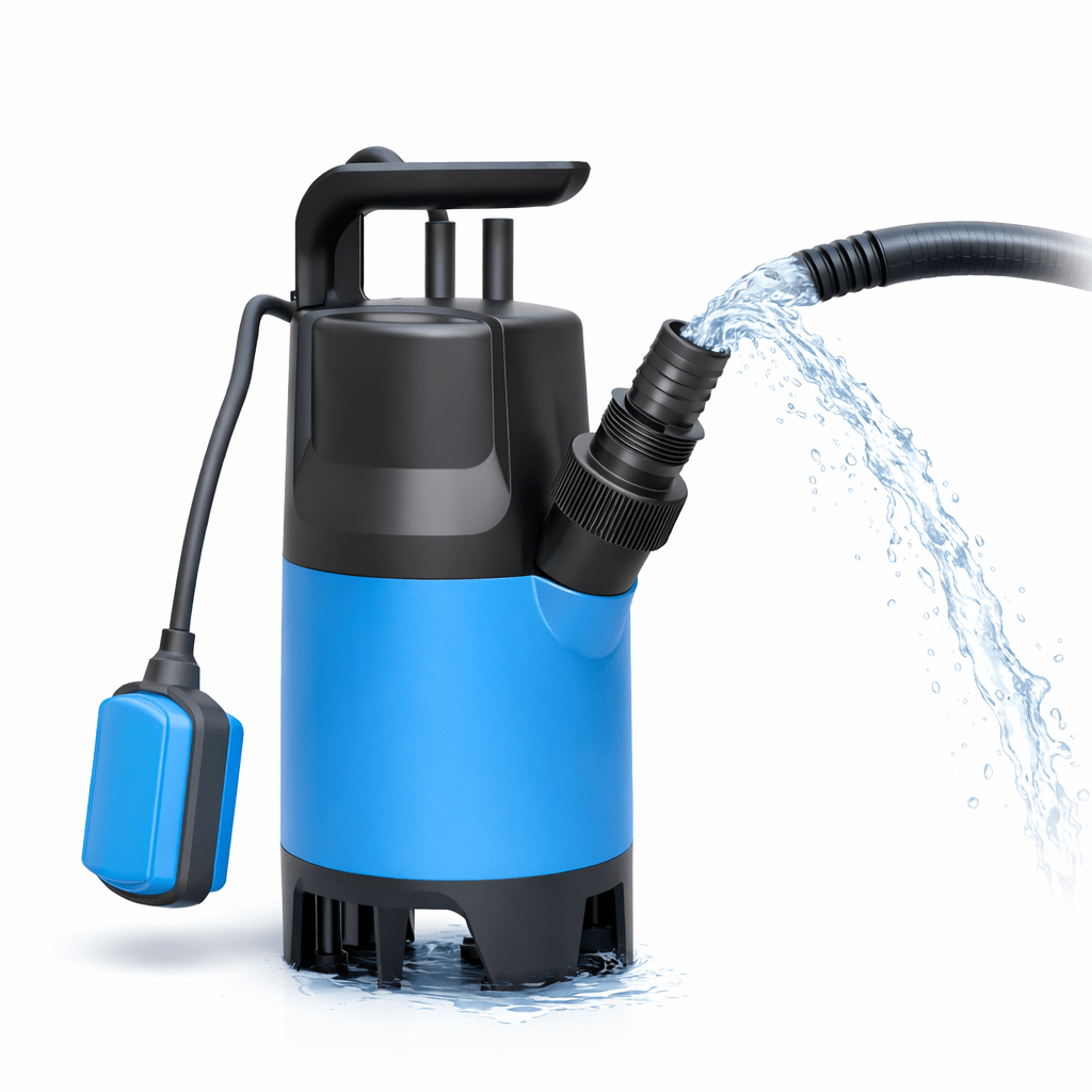 Tk Submersible Pump 400 W 7500 L/h – Flat Suction For Flooding & , 5 M Head, 4 M Depth, 10 , Adjustable Float Switch, Thermal Protection