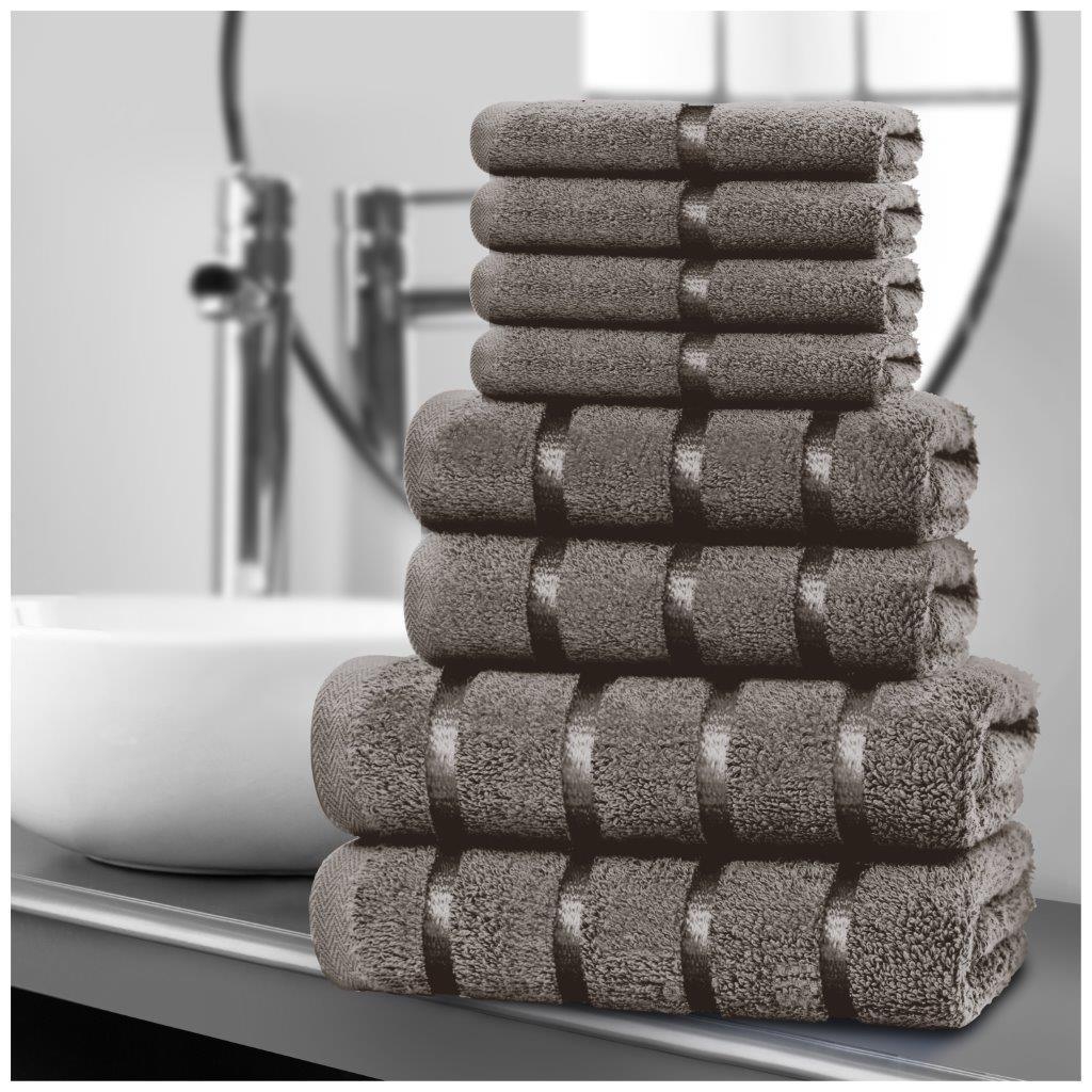 TEMU 8pcs Towel Set | Quick-drying & Absorbent | Includes 8 Towels | Sophisticated Design | 15 Elegant Colours | Machine Washable