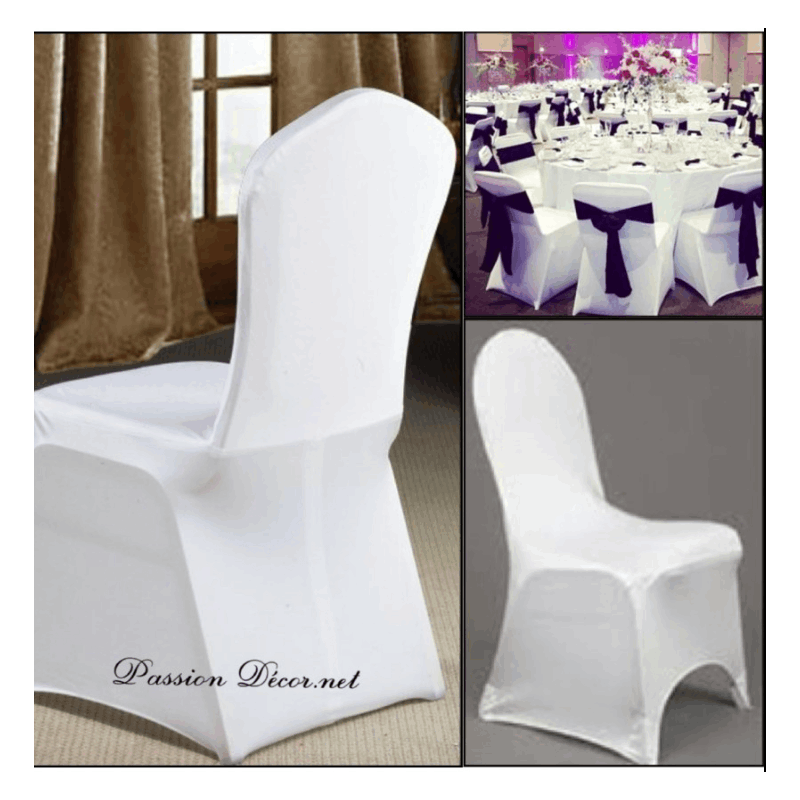 TEMU Lot de 10pcs de housse de chaise en lycra extensible blanche opaque, housse de chaise spandex pour mariage bapteme hotel banquet restaurant