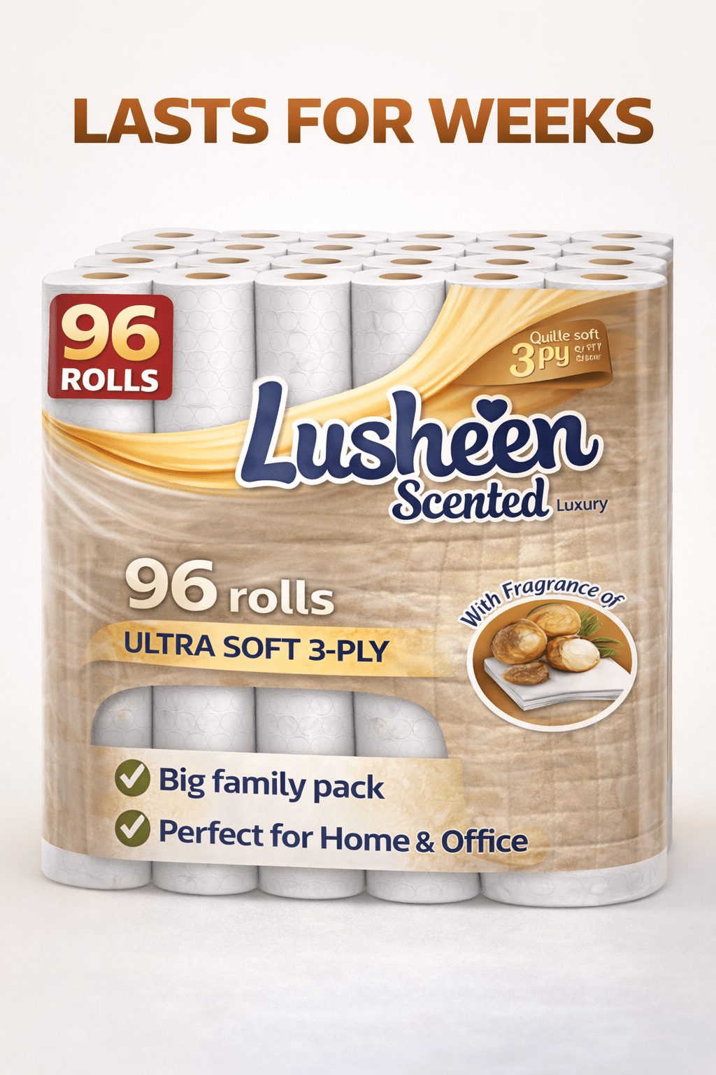 96 rolls toilet tissue 3 ply extra long 150 sheets soft strong bulk pack long lasting family size details 1