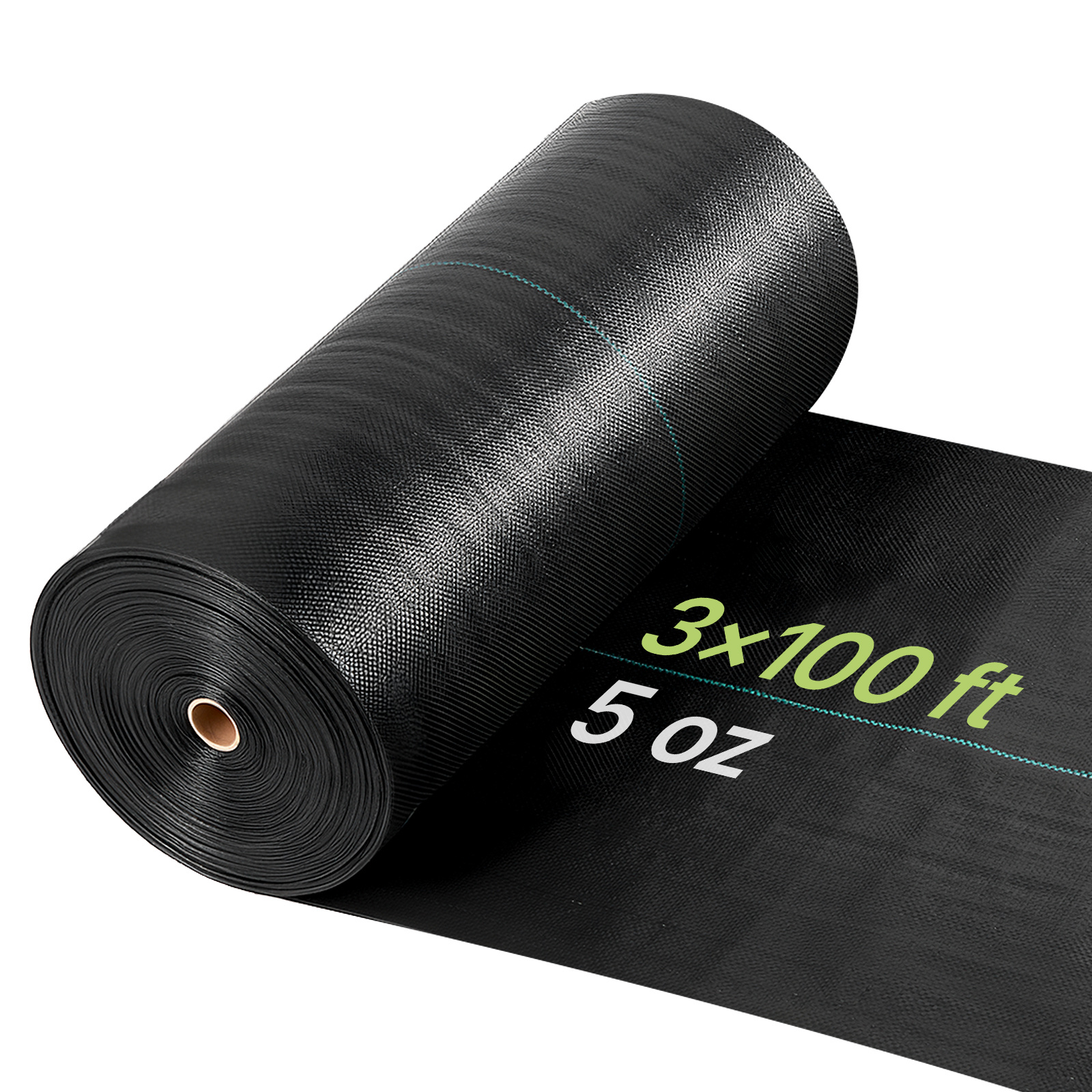 Image of Vevor Weed Barrier Fabric Heavy Duty, 0.9x30.5m 141.7g Landscape Fabric, Woven Weed Blocker Fabrics, Garden Fabrics Weeds Barrier, Weeds Control Ground Cover, Geotextile Webbing, Gardening Mat, Black