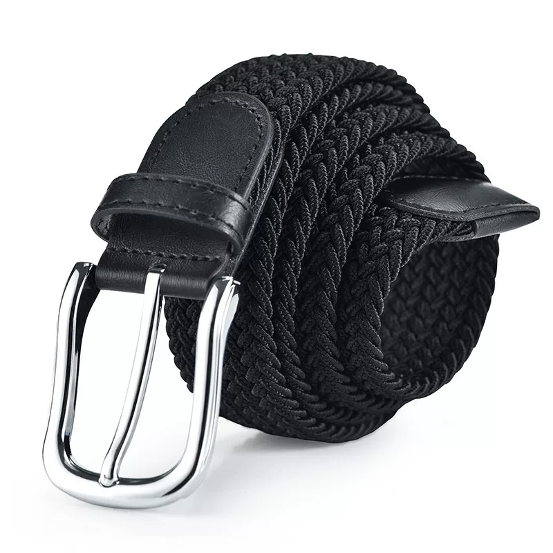 Men's Stretch Braided Belt - Elastic Woven Casual Belt, No-hole Fully Adjustable