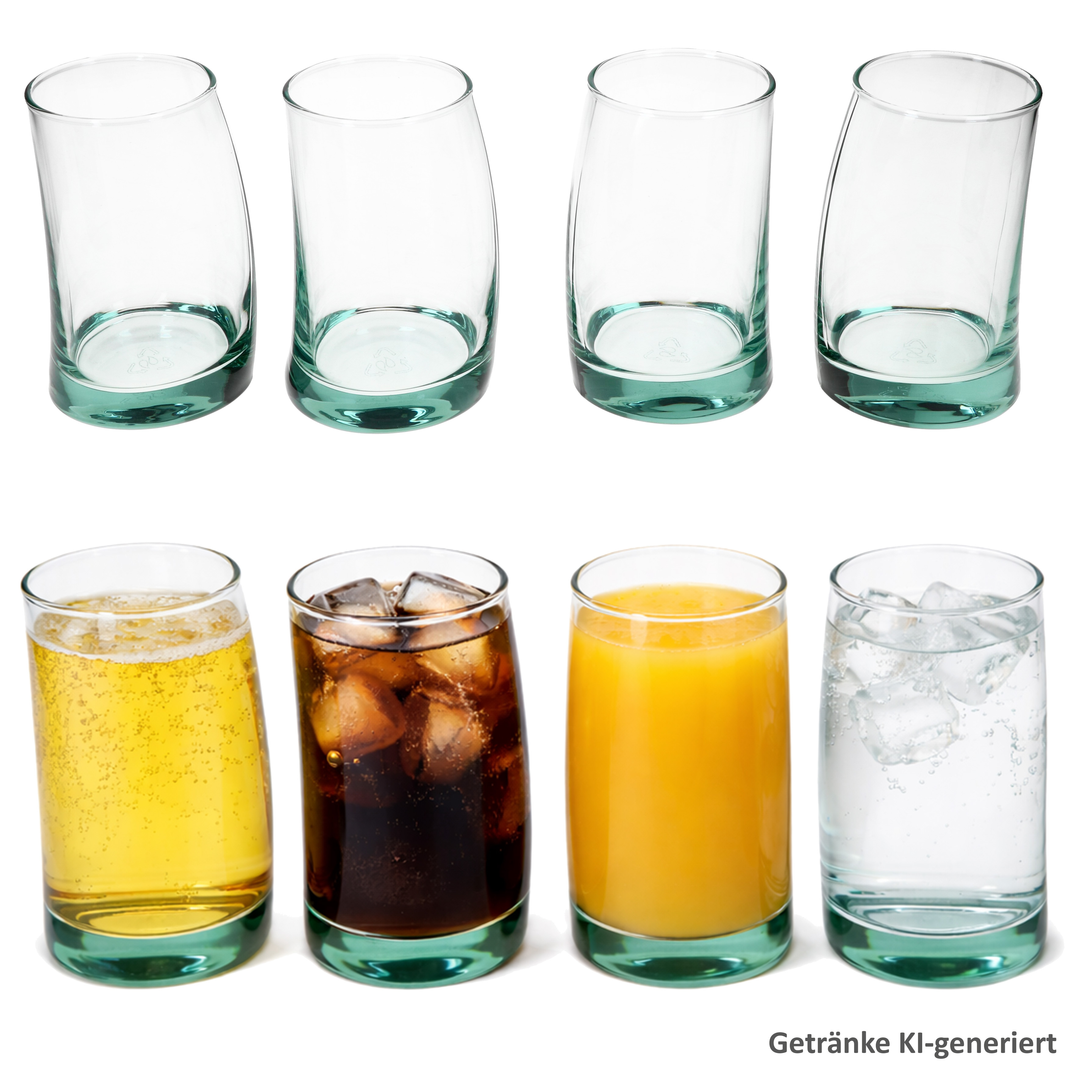 Image of Sail 8-person Set Tumblers 210ml Recycling Glass 8 People Water Glass