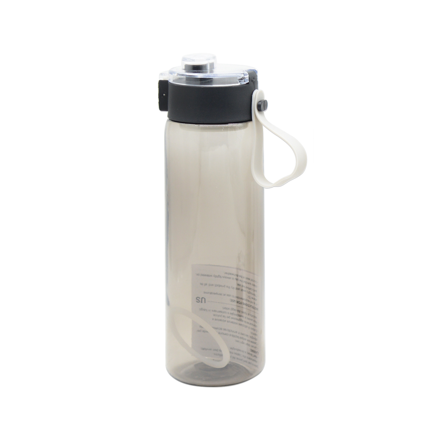 TEMU Botella de Agua 800ml Resina AS 10481 Tapón Pulsador con Correa Portátil|Cantimplora Transparente para Oficina y Senderismo Adulto|Vaso