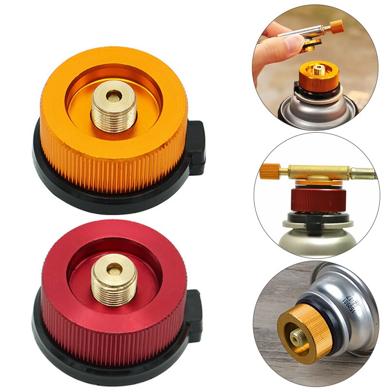 TEMU 2x Camping Stove Metal Butane Gas Adapter Fuel Canister Conversion Head