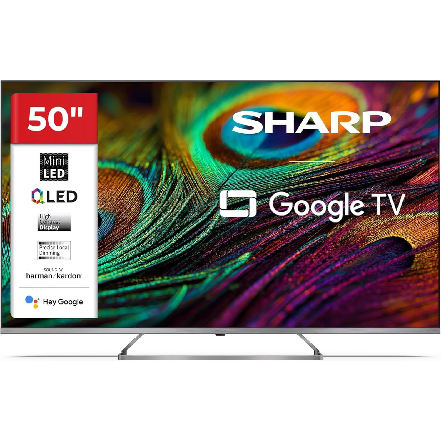 Sharp Tv 50 Inches Tv - Smart Tv With Mini Led, Vision Hdr, , Sound By , Assistant And Triple-tuner, Tv (2026), 50jp7765e