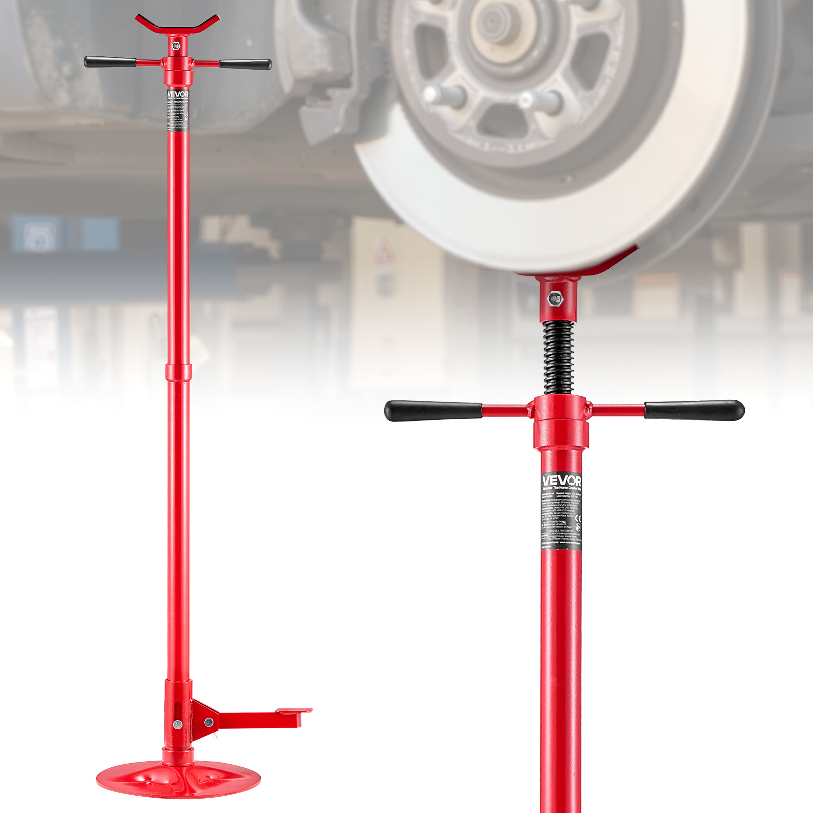 Vevor Underhoist Support Stand, 3/4 Ton Capacity Under Hoist Jack Stand, Lifting From 1320 Mm To 2032 Mm, Bearing Mounted Spin Handle, Foot Pedal Adjustment, , Support Vehicle Components