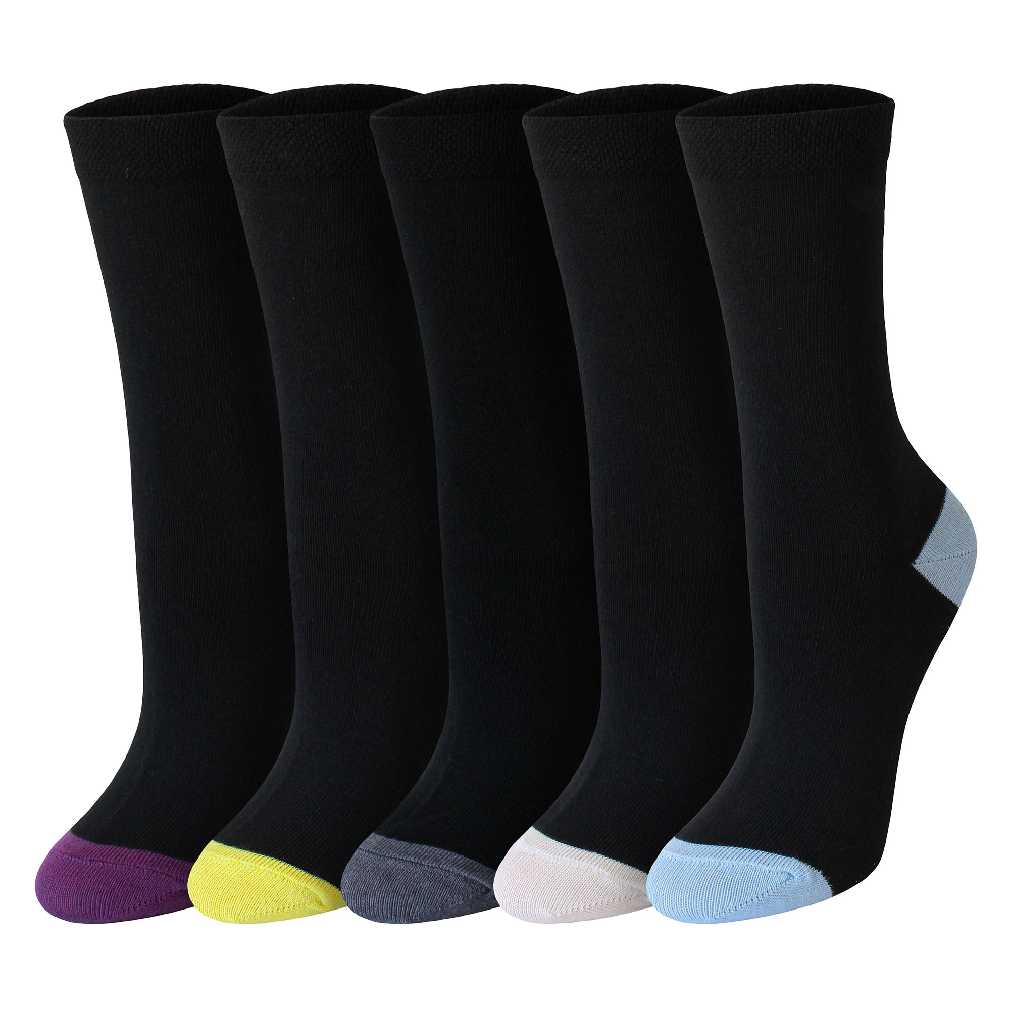 TEMU Women's Socks 5 Pack | Ladies Soft Calf Socks - Comfortable Breathable Everyday Women’s Socks | With Reinforced Heel & Toe, Durable Casual Socks