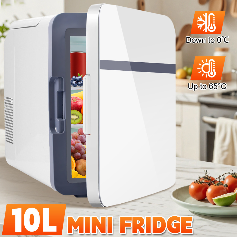TEMU 10l Mini Fridge Car Refrigerator Portable Freezer Cooler And Warmer Storing Skincare Drink, Ideal For Car, Home, Office, Dorm