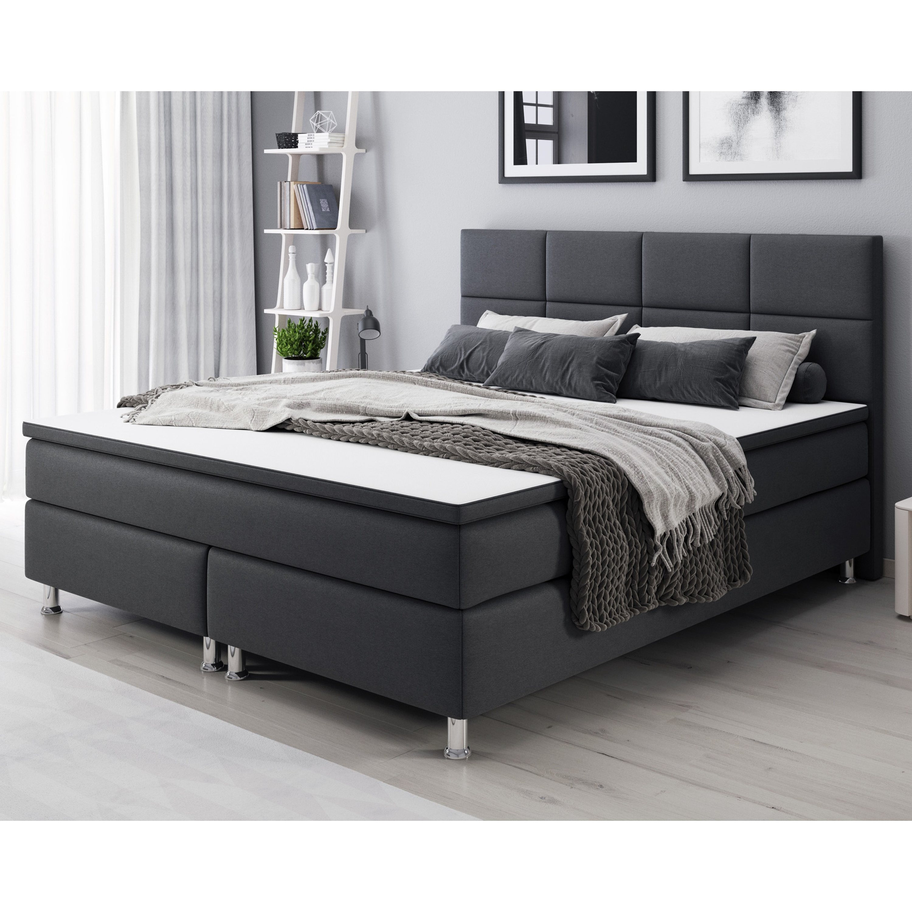 Image of Box Spring Bed Rotterdam 140x200 Cm Fabric