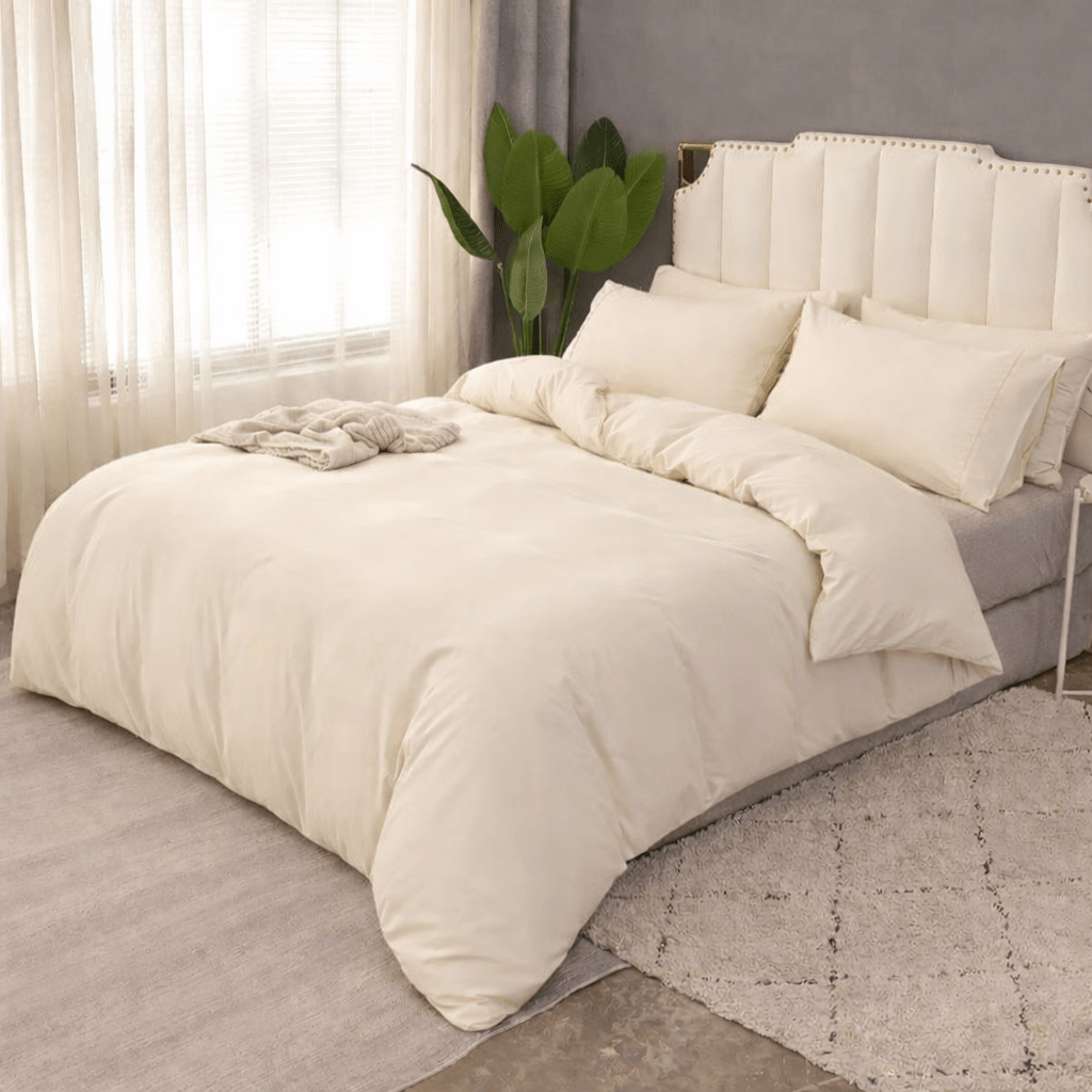 TEMU Plain Duvet Cover Bedding Set, Brushed Duvet Cover Set, Features Button Closure, Includes 1 Duvet Cover & 2 Pillowcases