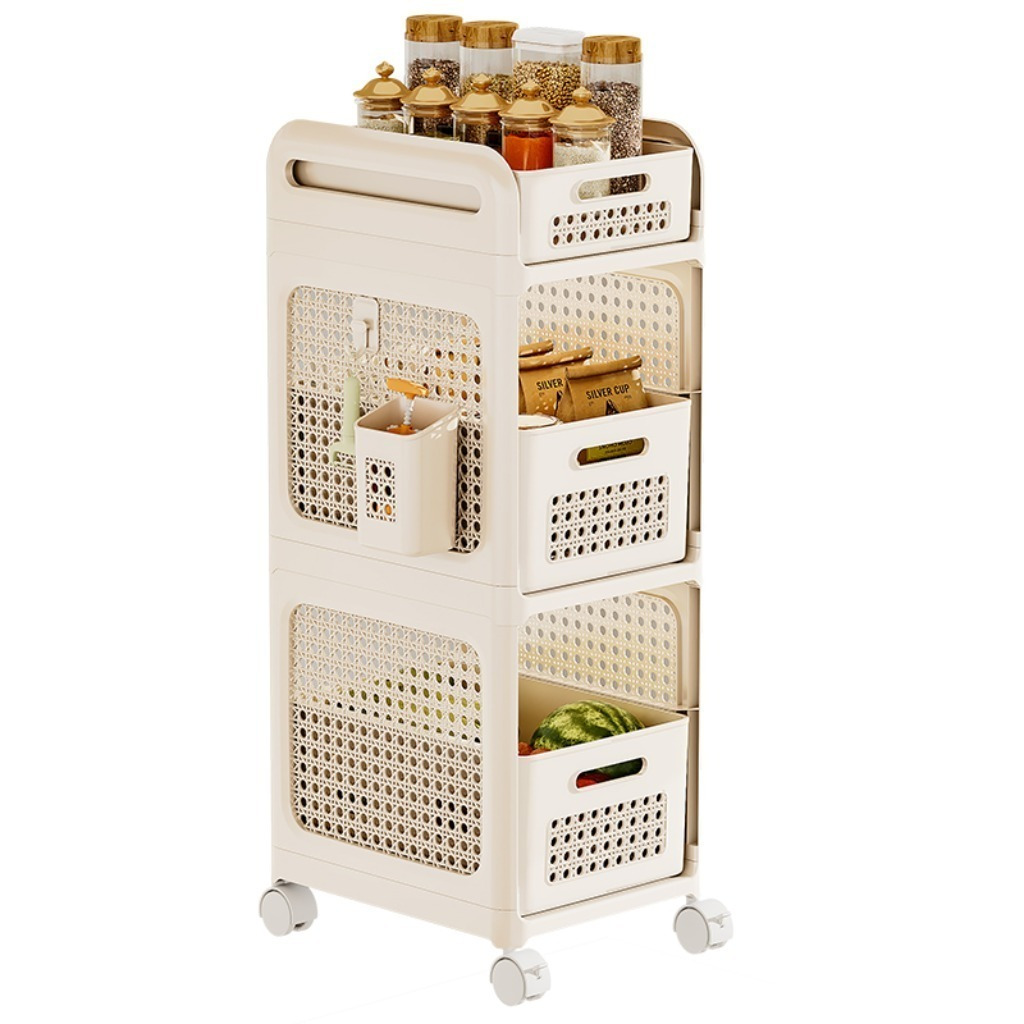 Image of Kitchen Cart With Wheels, 3-tier – Niche Shelf, Rolling Cart, Niche Cart, Trolley For Kitchen, Bathroom & Living Room, Mobile Serving Cart With Quiet Universal Wheels, Easy To Move
