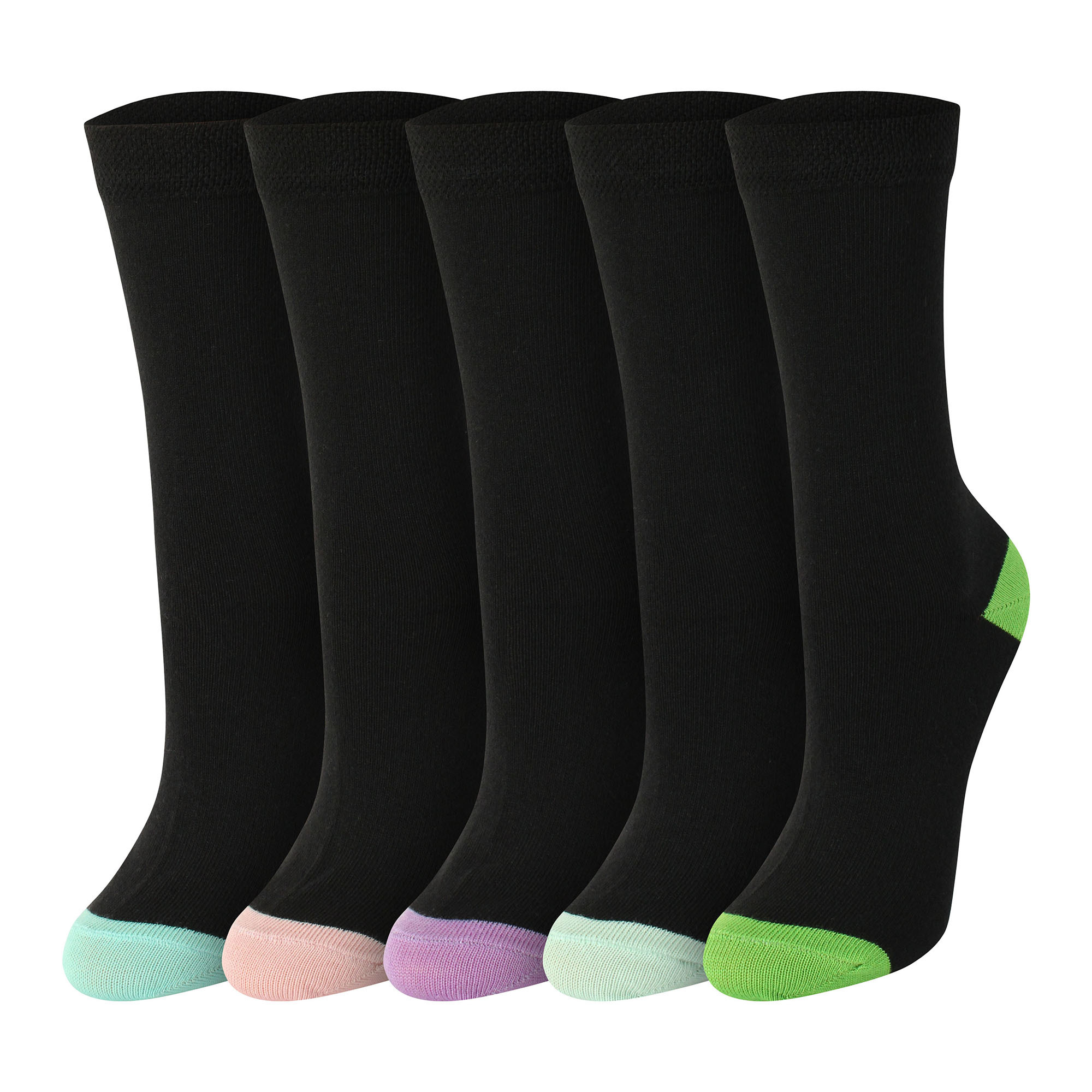 TEMU Ladies Socks 5 Pairs - | Ladies Luxury Socks – Heel & Toe Calf Length, Soft & Comfortable For Everyday, Office, School, Casual Wear, Ideal Gift,