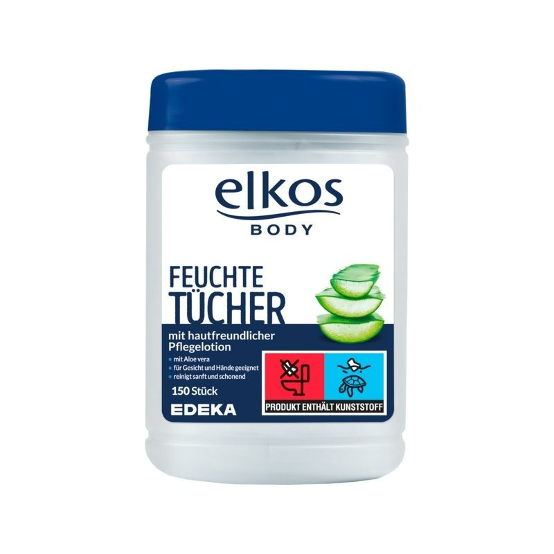 Image of Elkos Body Towelettes In Oval Container, 150 Towelettes