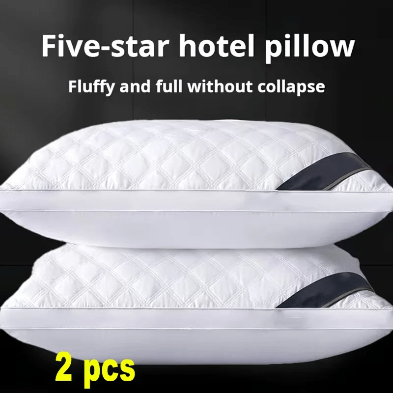 E-shop 1/2 Stück Luxus 5-Sterne Hotel Kissen, Verbessertes Verdicktes Halsstützkissen, Hypoallergene Atmungsaktive Bezüge, Tiefschlaf-, Langlebiges