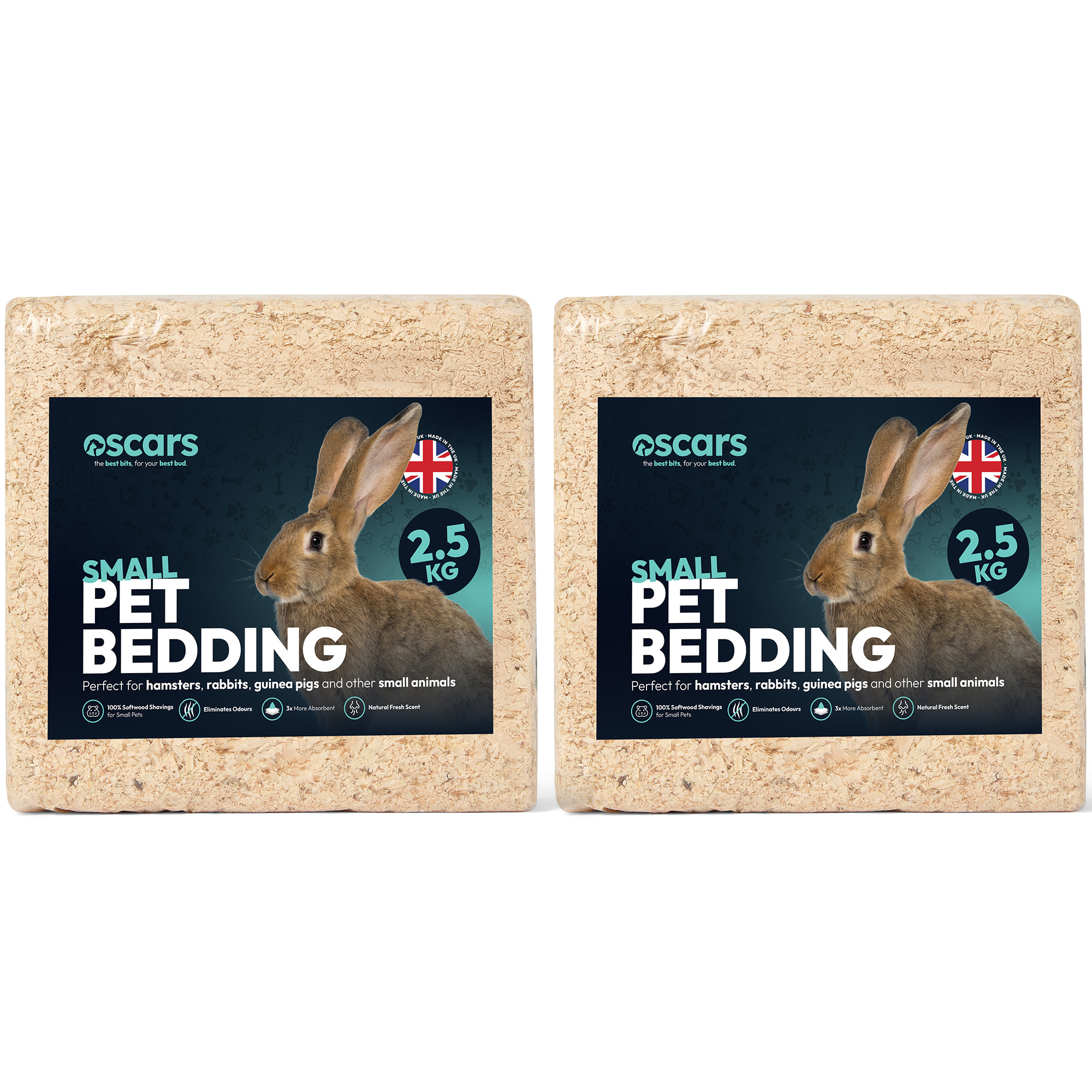 Oscars Wood Shavings Natural Small Pet Bedding, 2.5kg