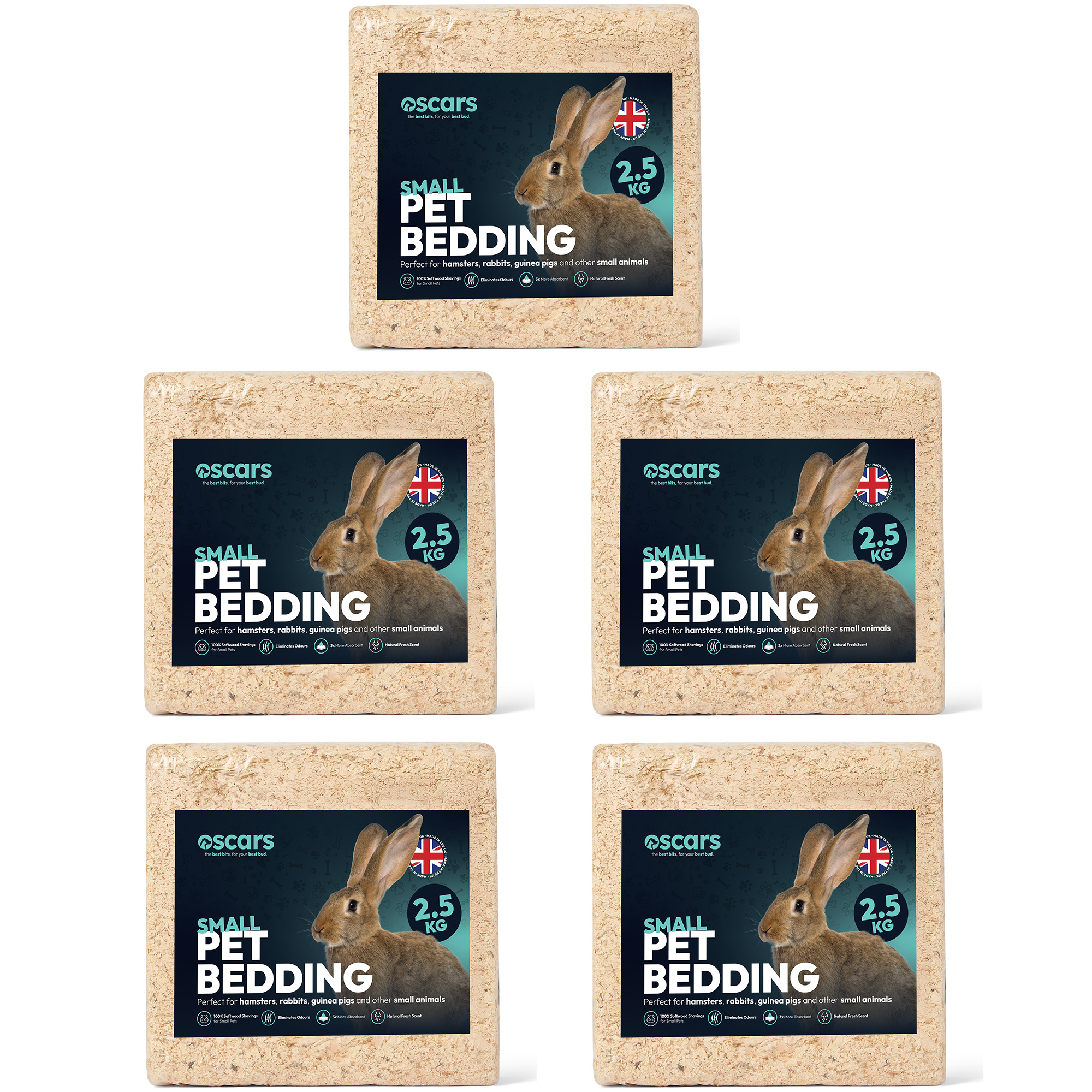 Oscars Wood Shavings Natural Small Pet Bedding, 2.5kg