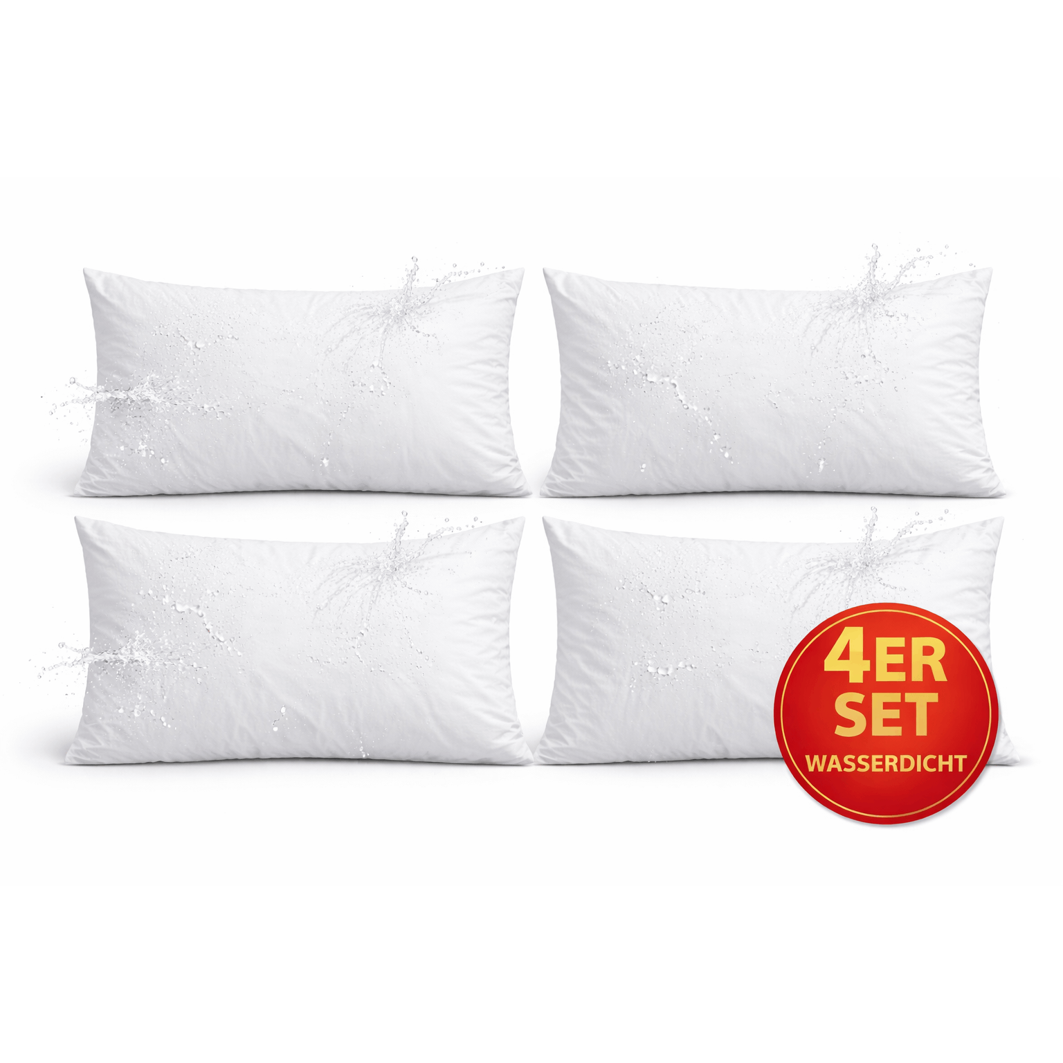 TEMU 4pcs Set Of Waterproof Pillowcases With Zipper, Breathable Pillow Protection, Soft, Noise-reducing And Easy To Care For, For Bedroom, And