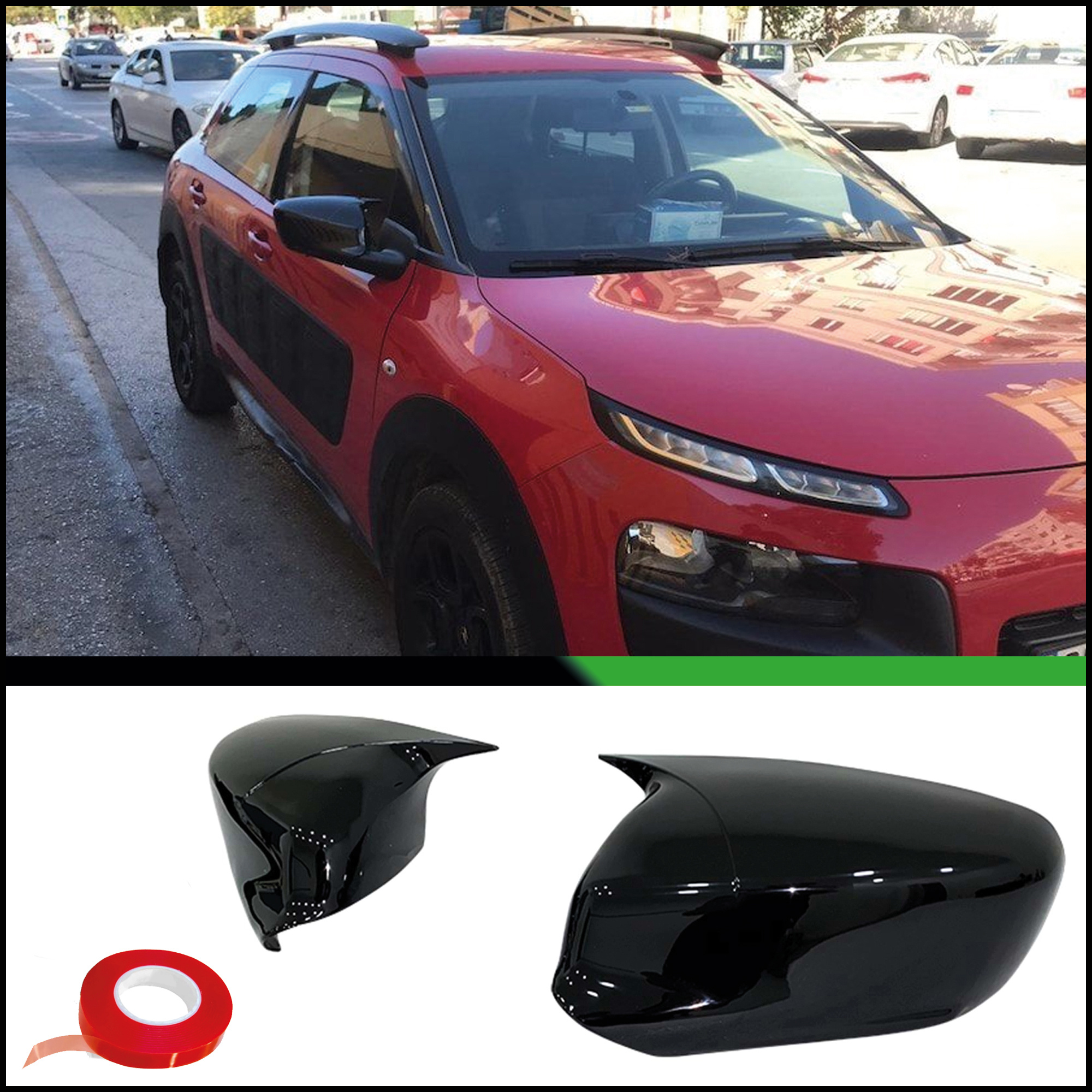 Mirror Cover For Cactus C4 2014-2017 Accessory Rearview Mirror Cap Shell Cap Bat Model