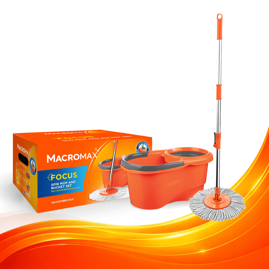 TEMU Focus Spin Mop & Bucket Set – 360° Microfibre Mop With Spin-dry Bucket