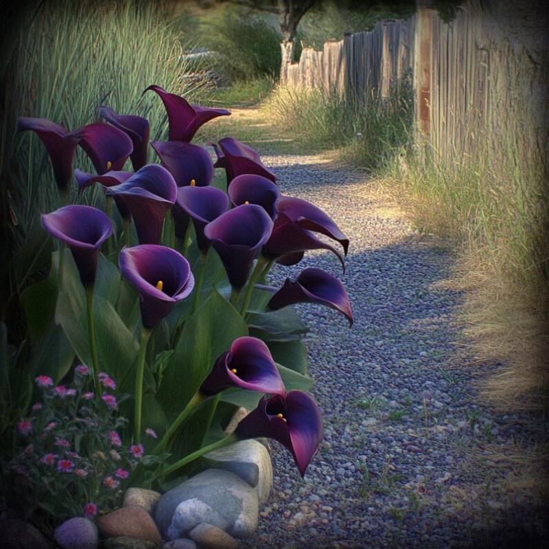 E-shop 90 Stück lila Calla-Lilien, tiefviolette Blumen für Töpfe, Gärten und Blumensträuße